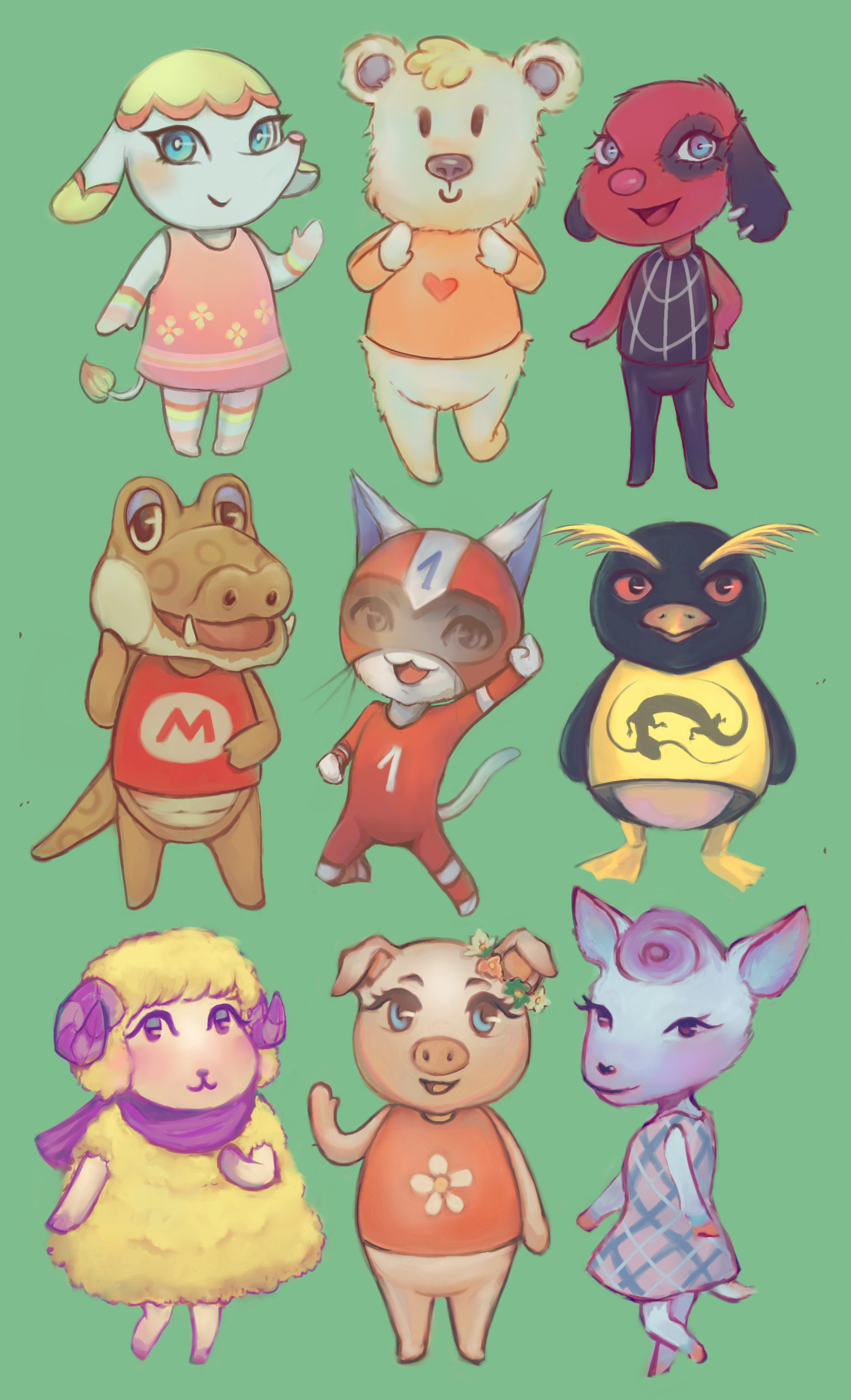 drew my acnl villagers! r/AnimalCrossing