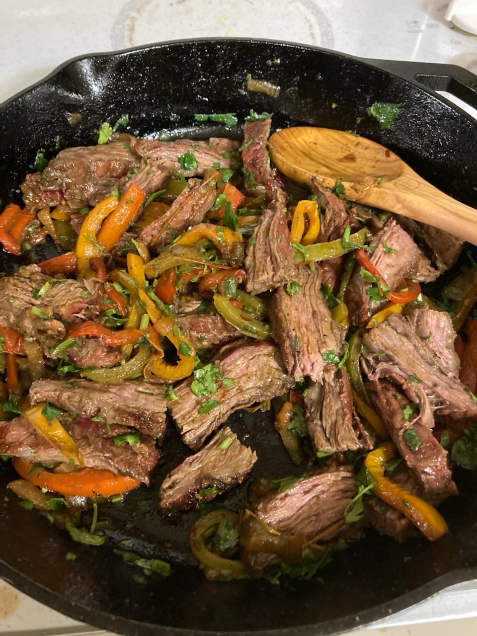 Smoked flank steak fajitas r/PitBossGrills