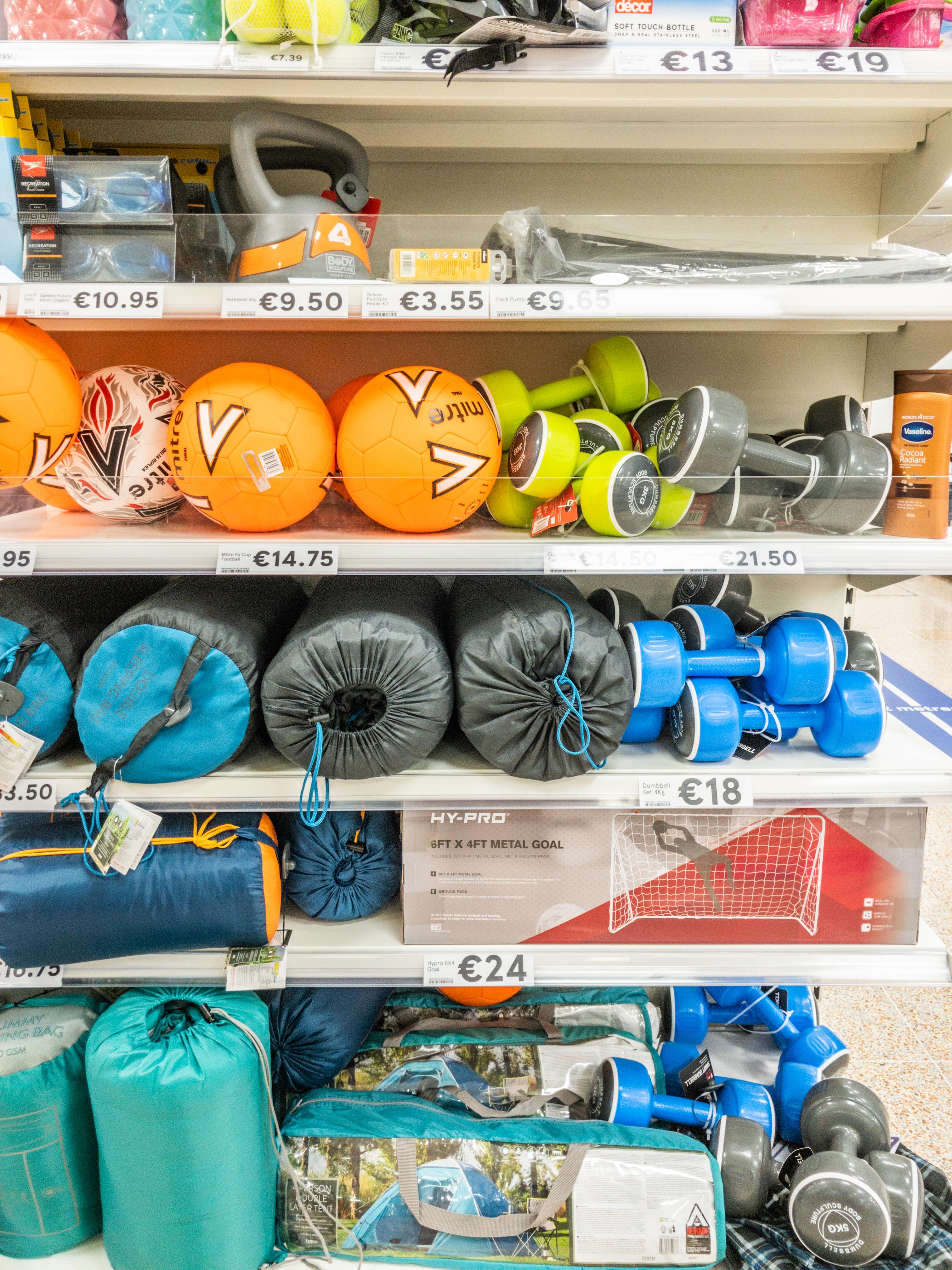 FYI Tesco has a good selection of home gym gear in stock (Kettlebells