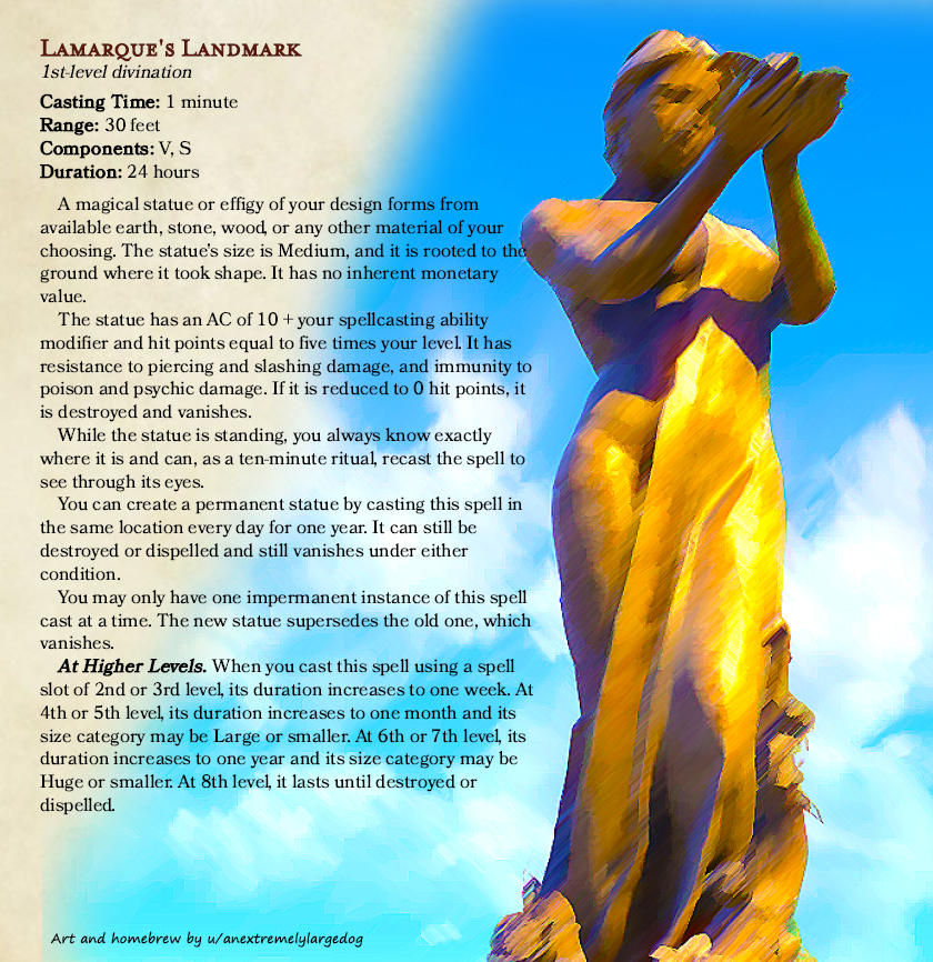 [OC][Homebrew] Lamarque's Landmark Never be lost again and erect