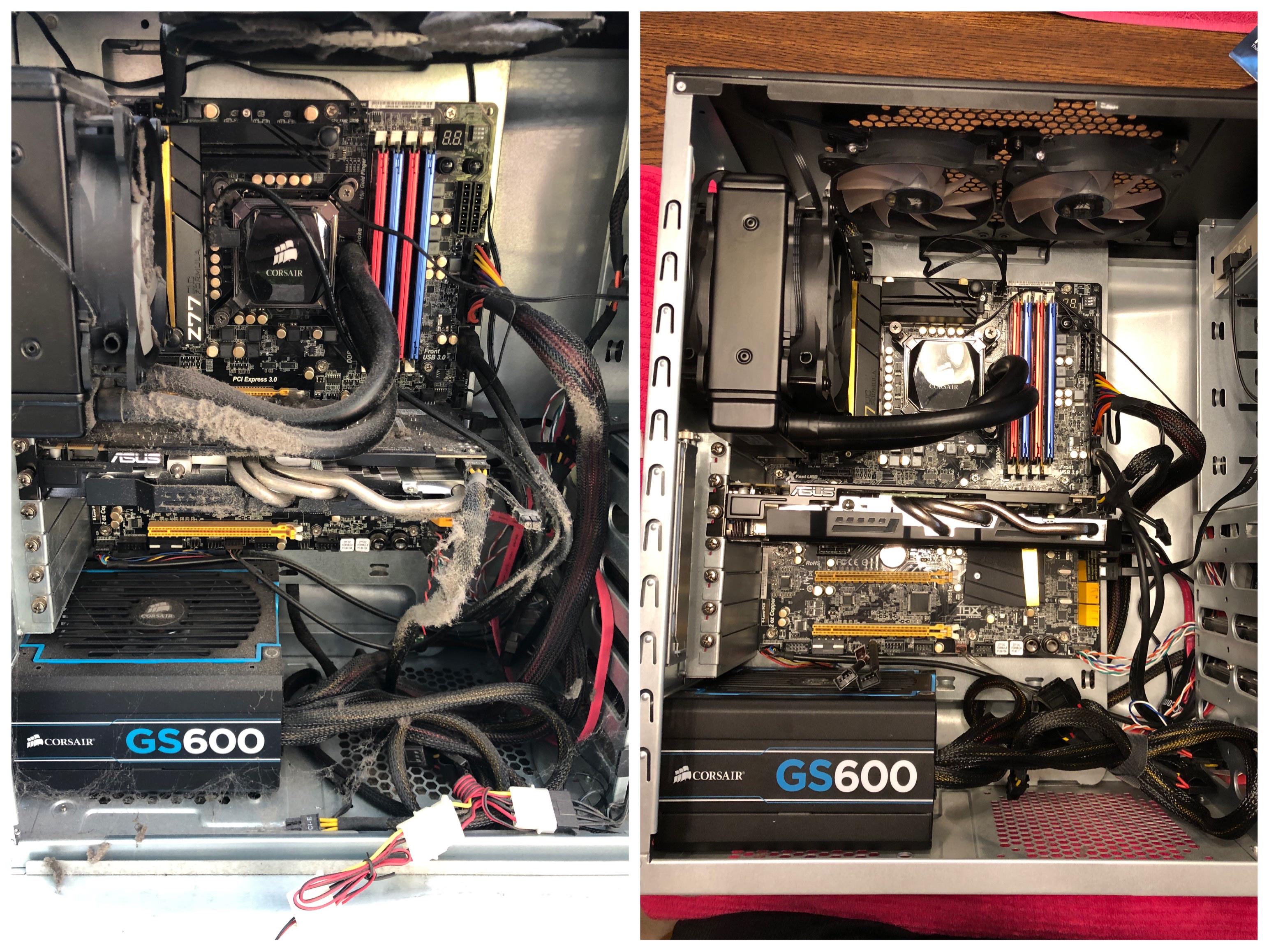 Before & after cleaning my dads pc after 8 years! r/pcmasterrace