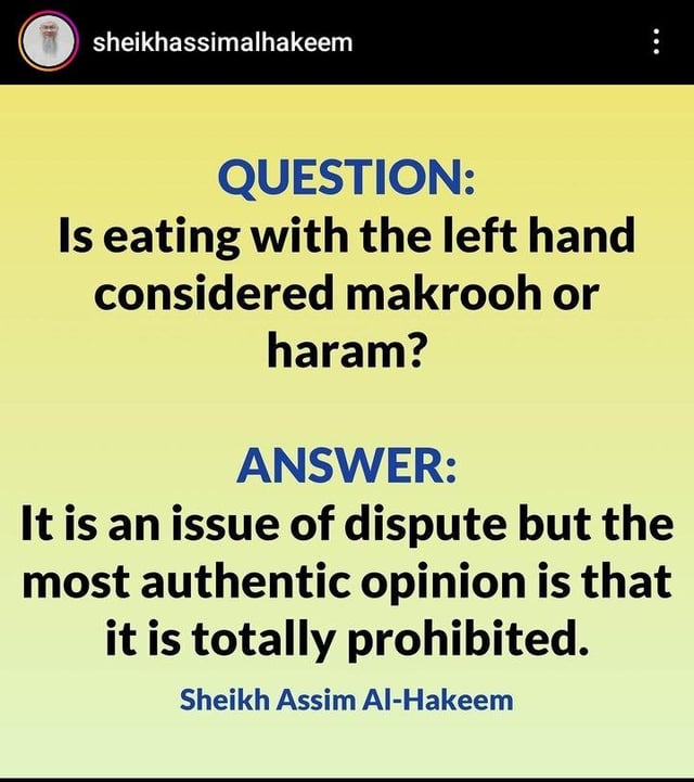 How many of you eat exclusively with your right hand? r/islam