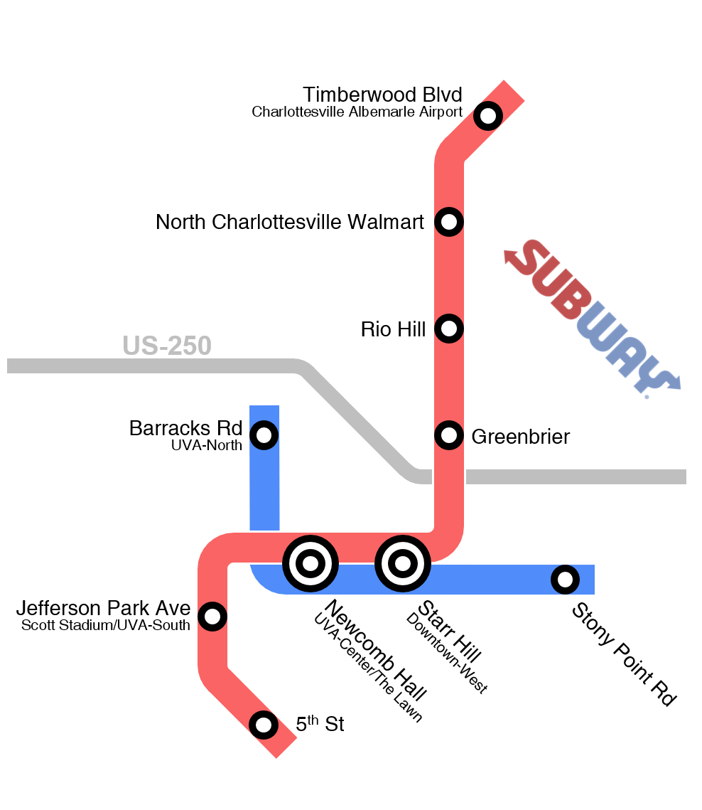 If Subway connected their locations with subways r/Charlottesville