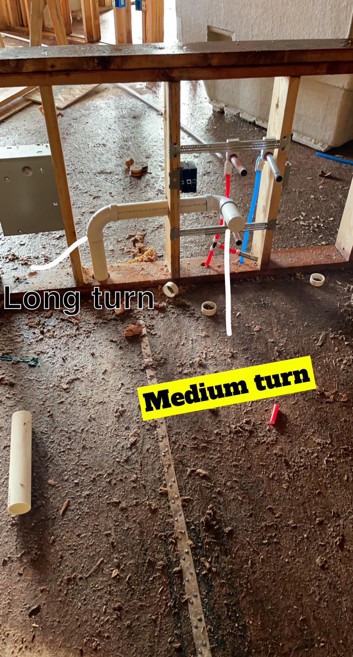 This kitchen sink is going to be studor vented . Should the medium be a long turn 90 instead