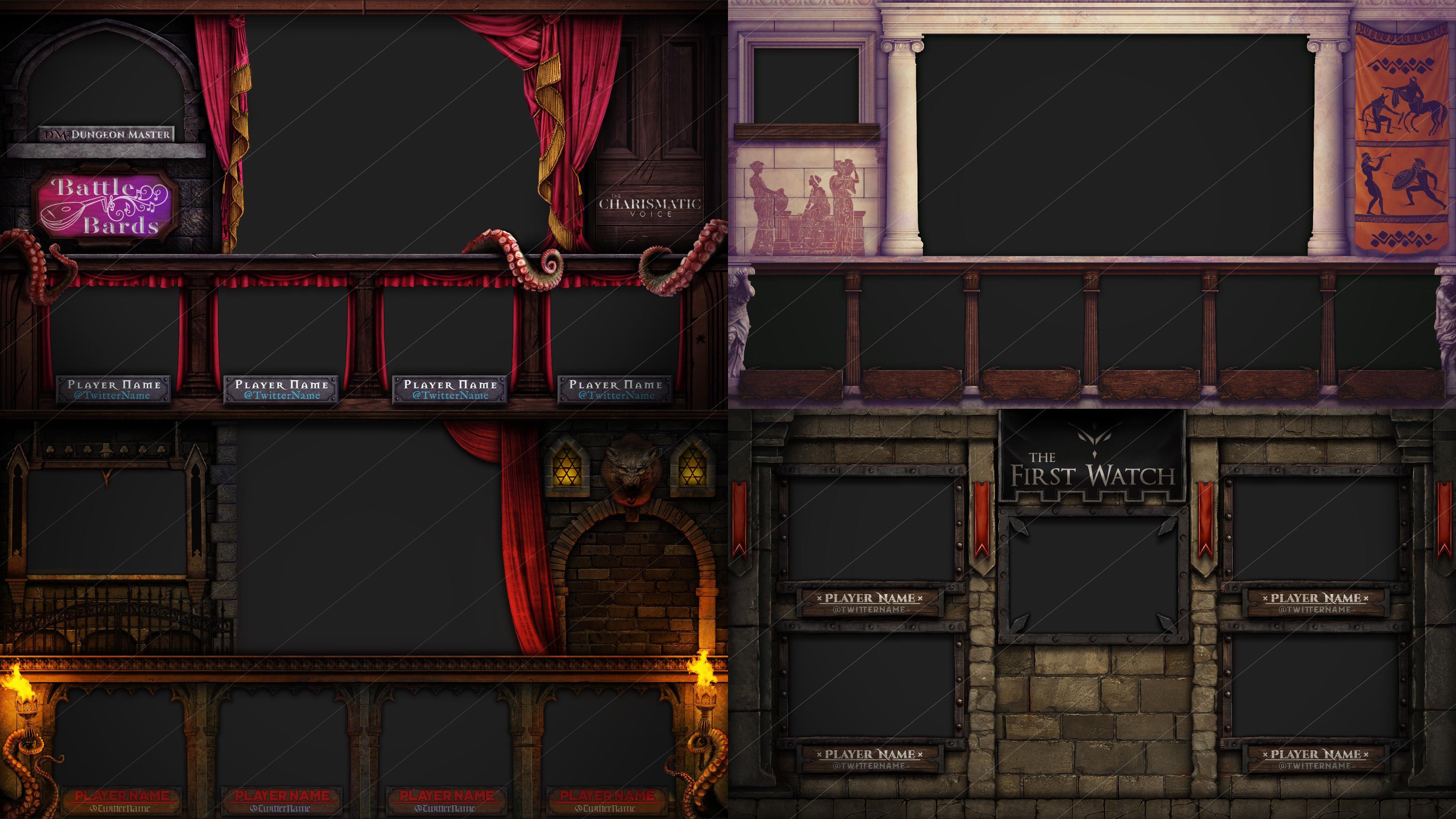 [OC][Art] A Small Collection of D&D Livestream Overlays r/DnD