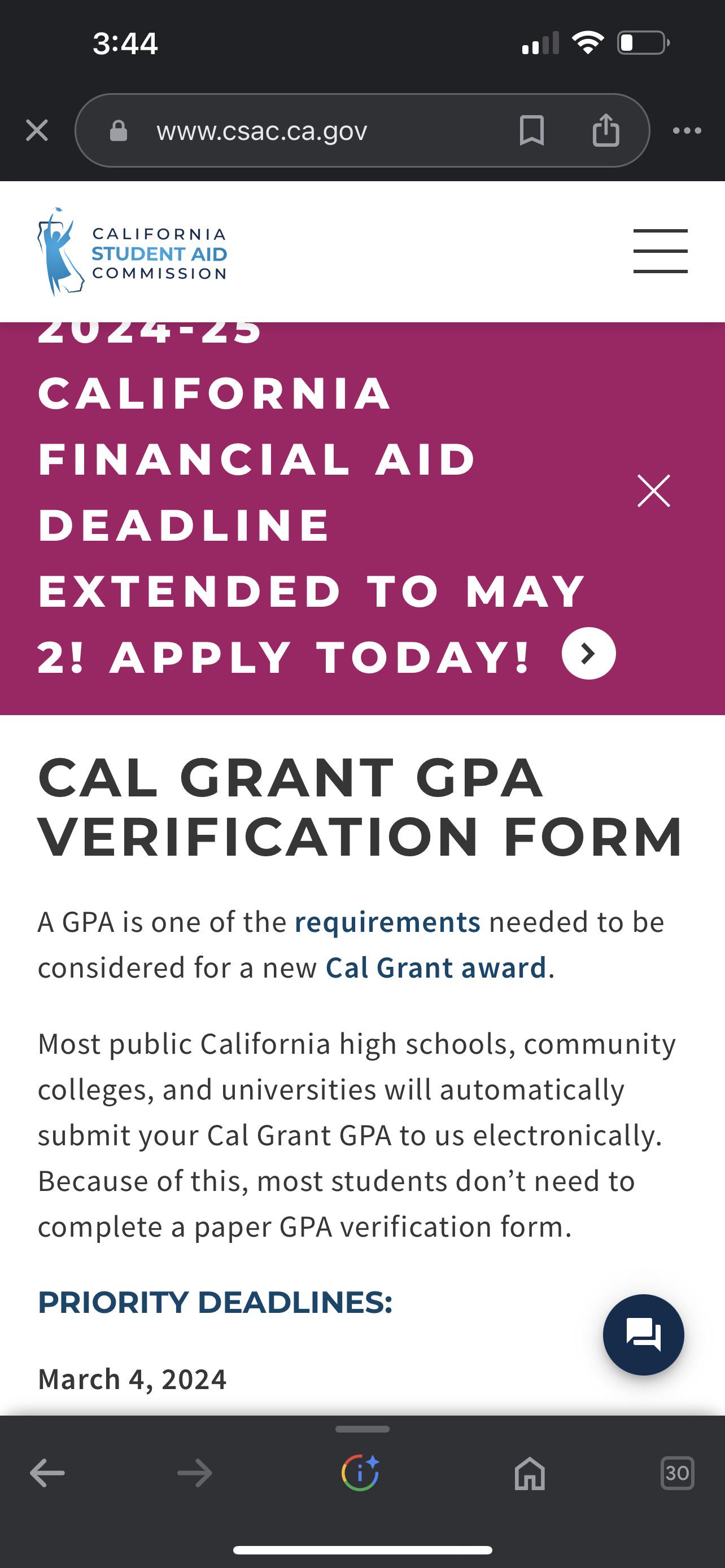 Cal grant r/UCDavis