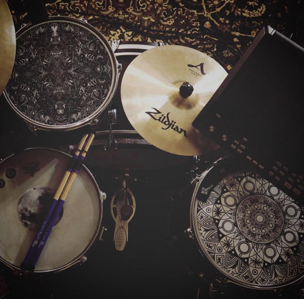 Ever tried Visionary Drum skins? They’re adhesivebacked cloth that