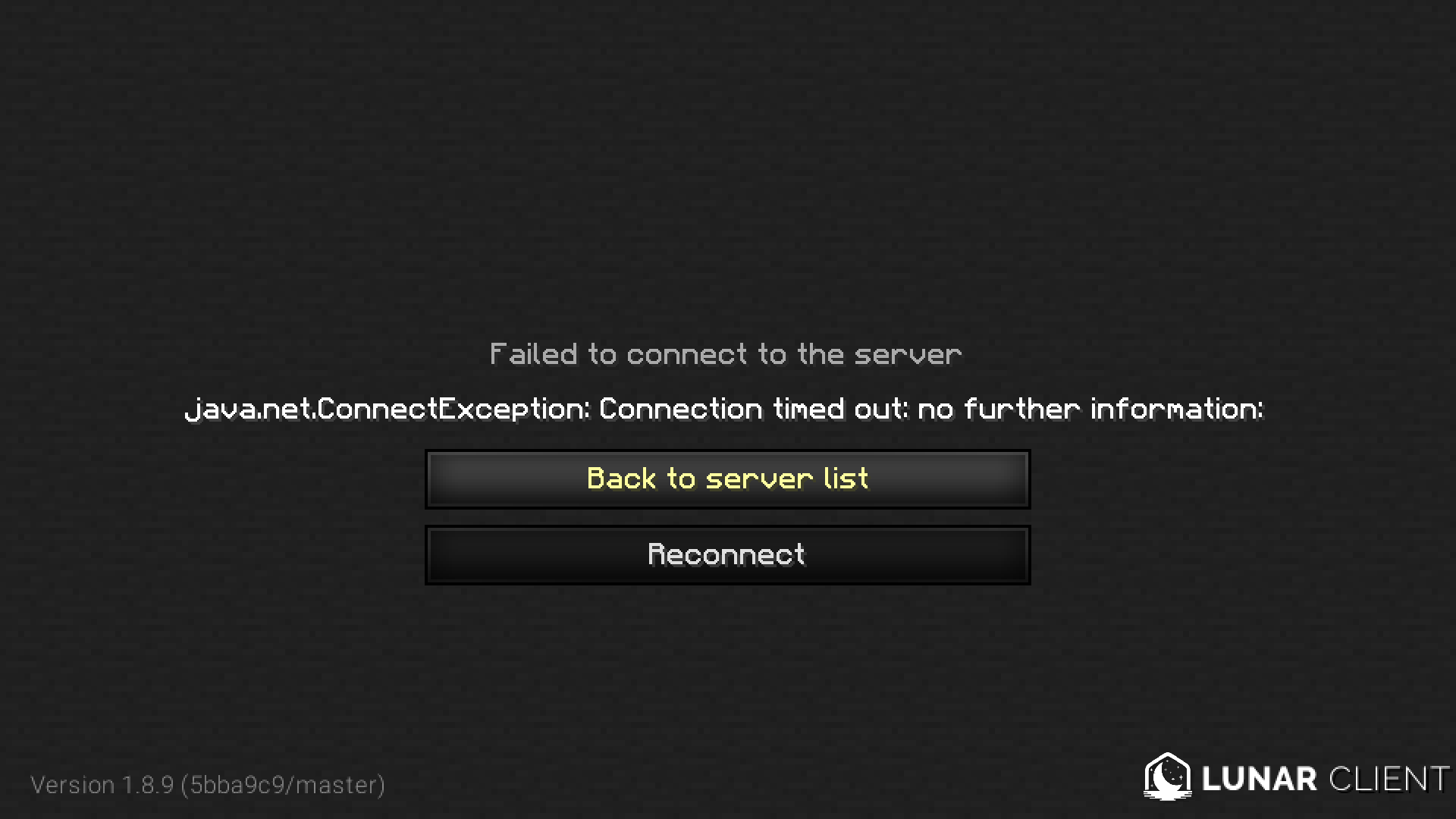 I can't join some server with Lunar Client. And vanilla or vpn with