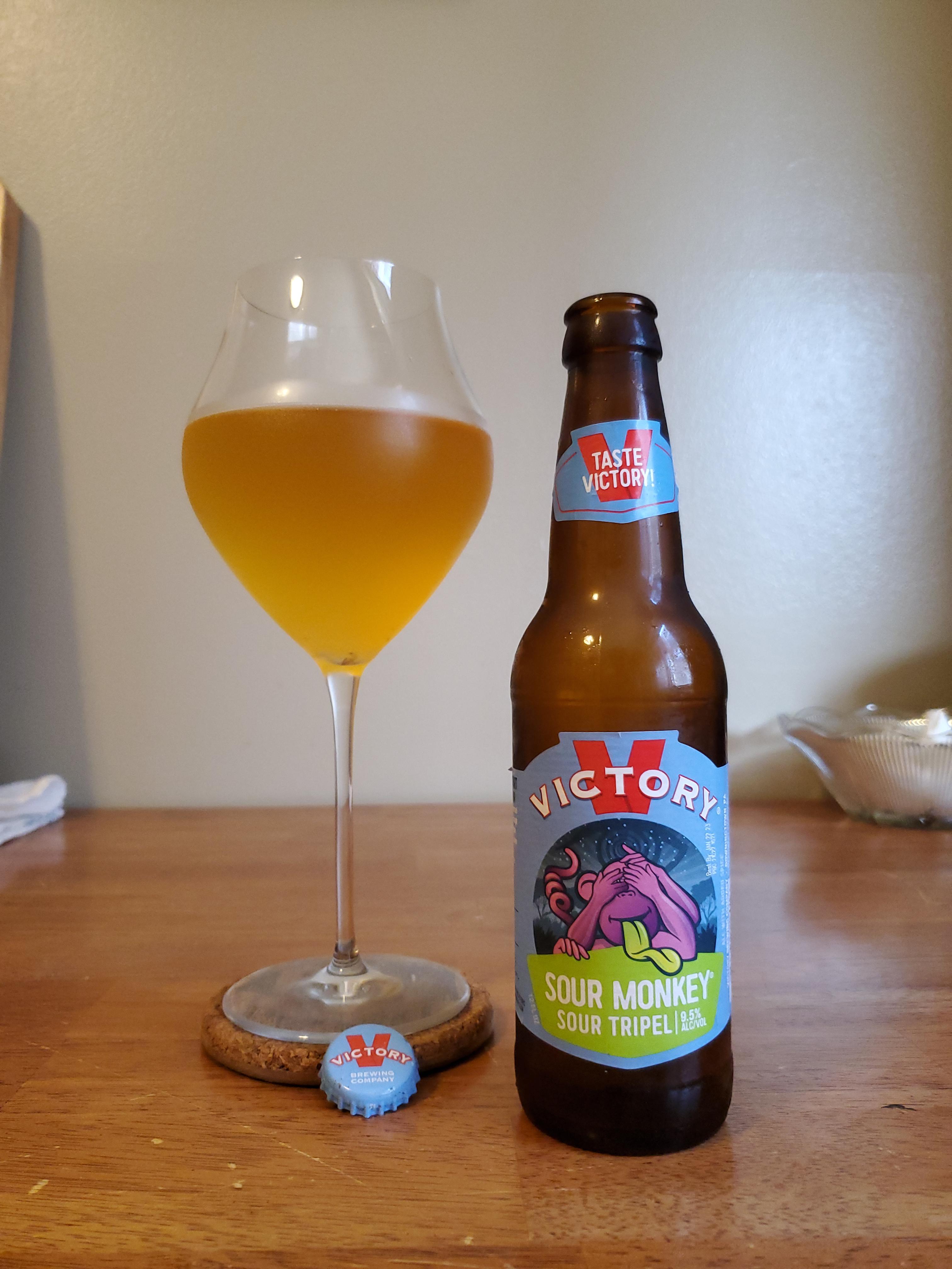 "Sour Monkey" pungent sour tripel, ABV 9.5 by Victory Brewing in