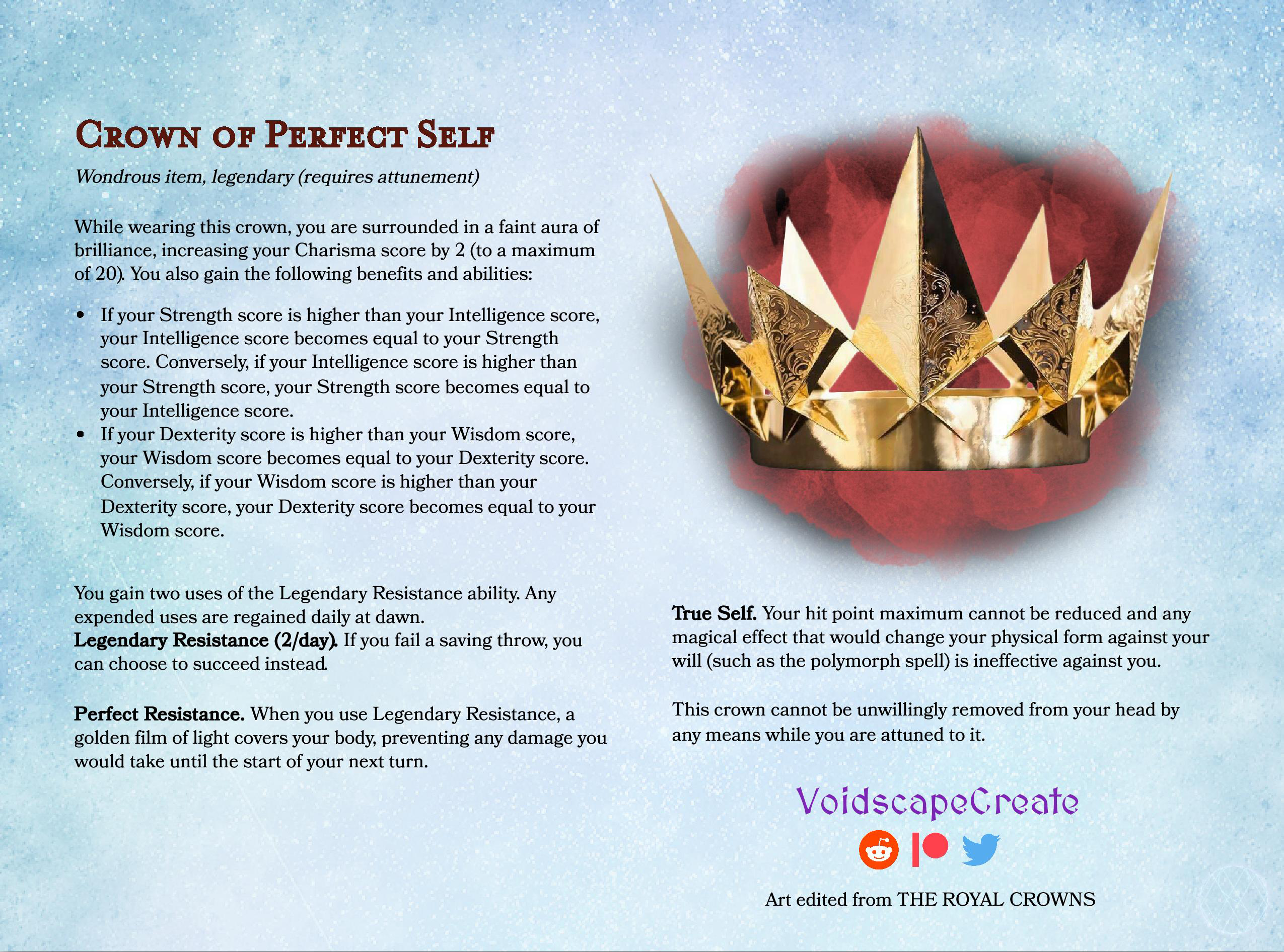 [Item] Crown of Perfect Self r/UnearthedArcana