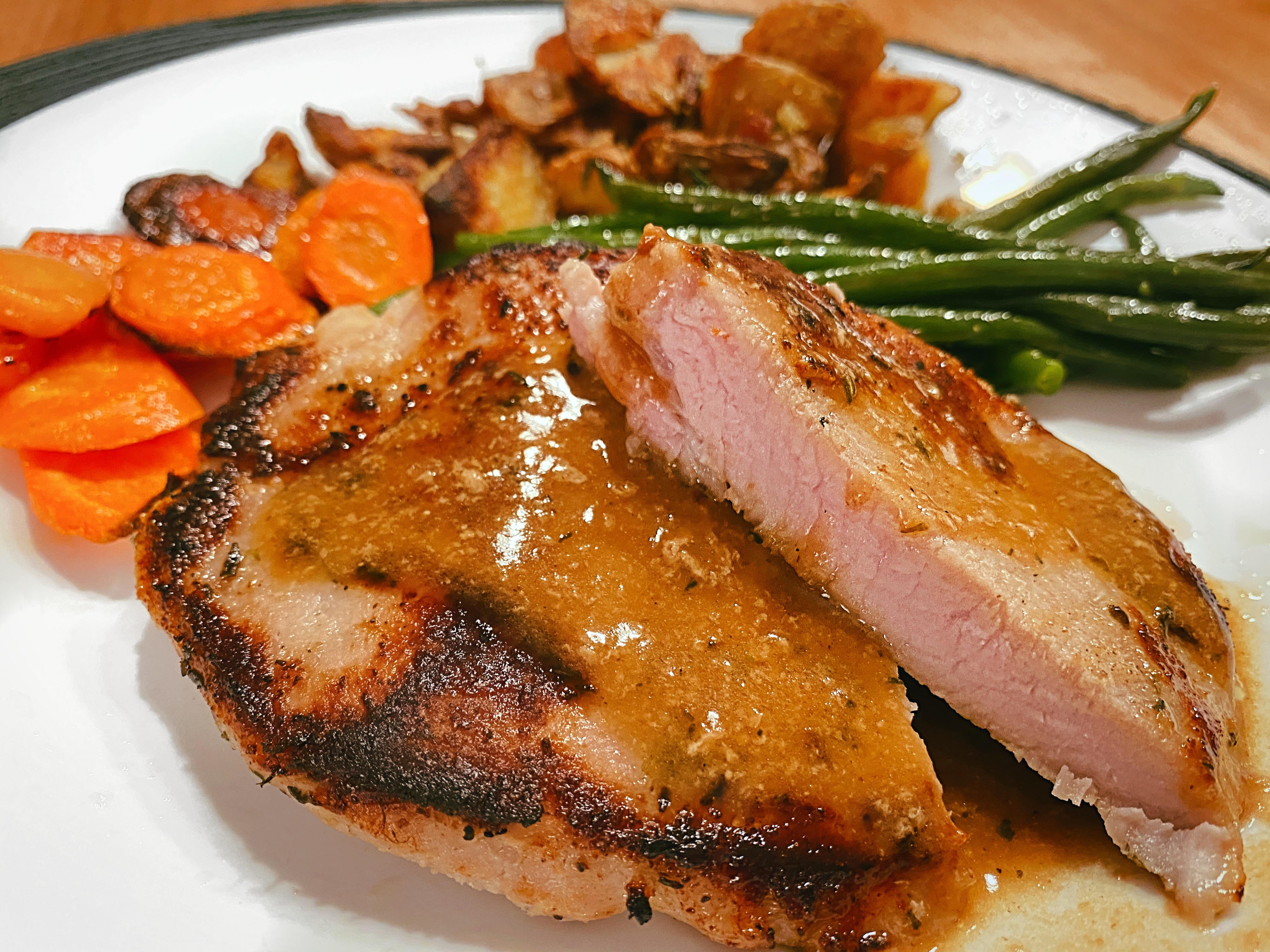 1st time— Butterfly Pork Chops (success!) 135 for 1.5 hours r/sousvide