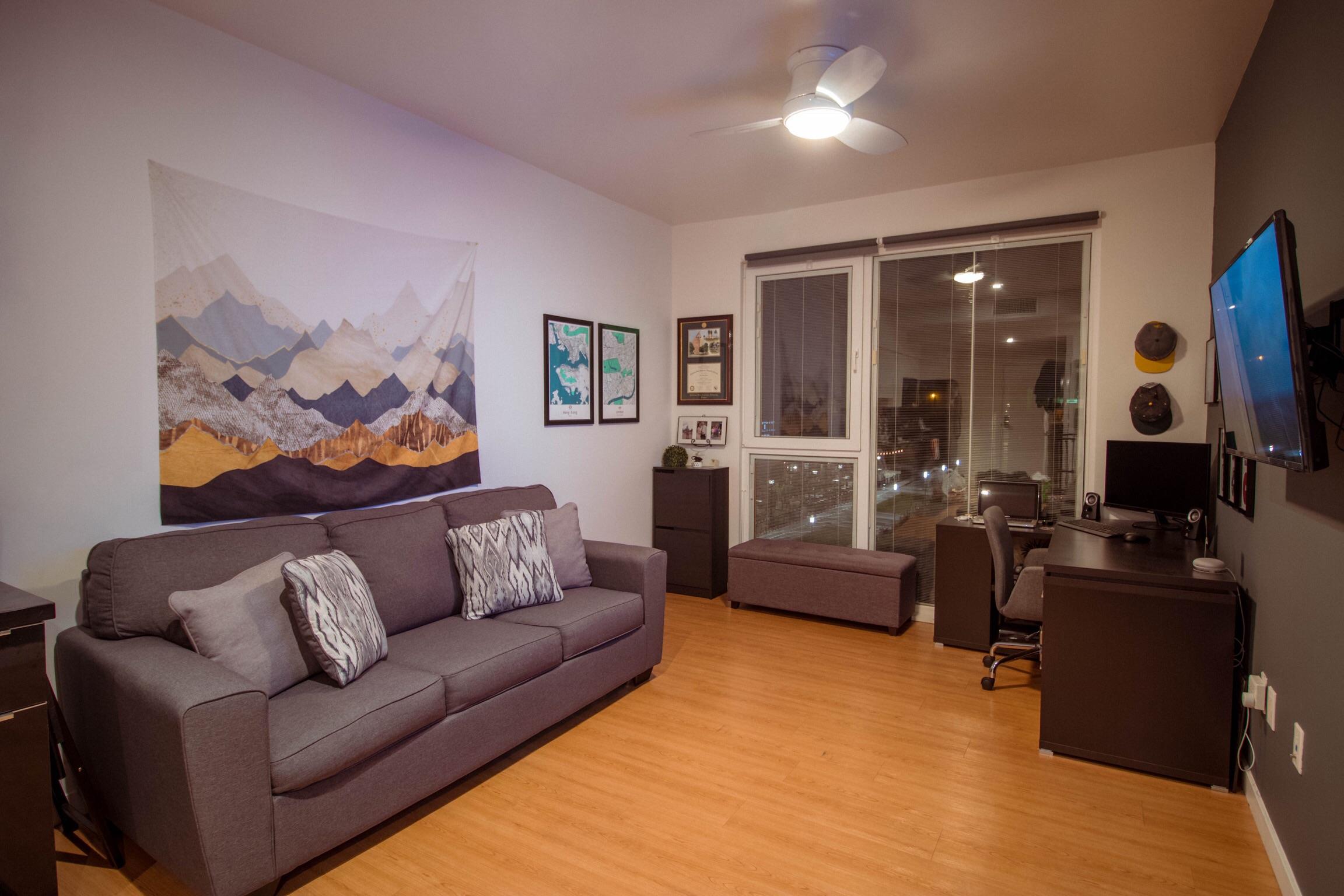 My first studio bachelor pad slowly coming together. Any tips appreciated! r/malelivingspace