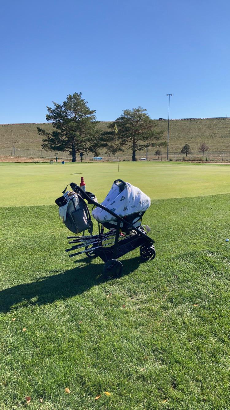 Took my 3m old to the local par 3 course today. AMA r/golf