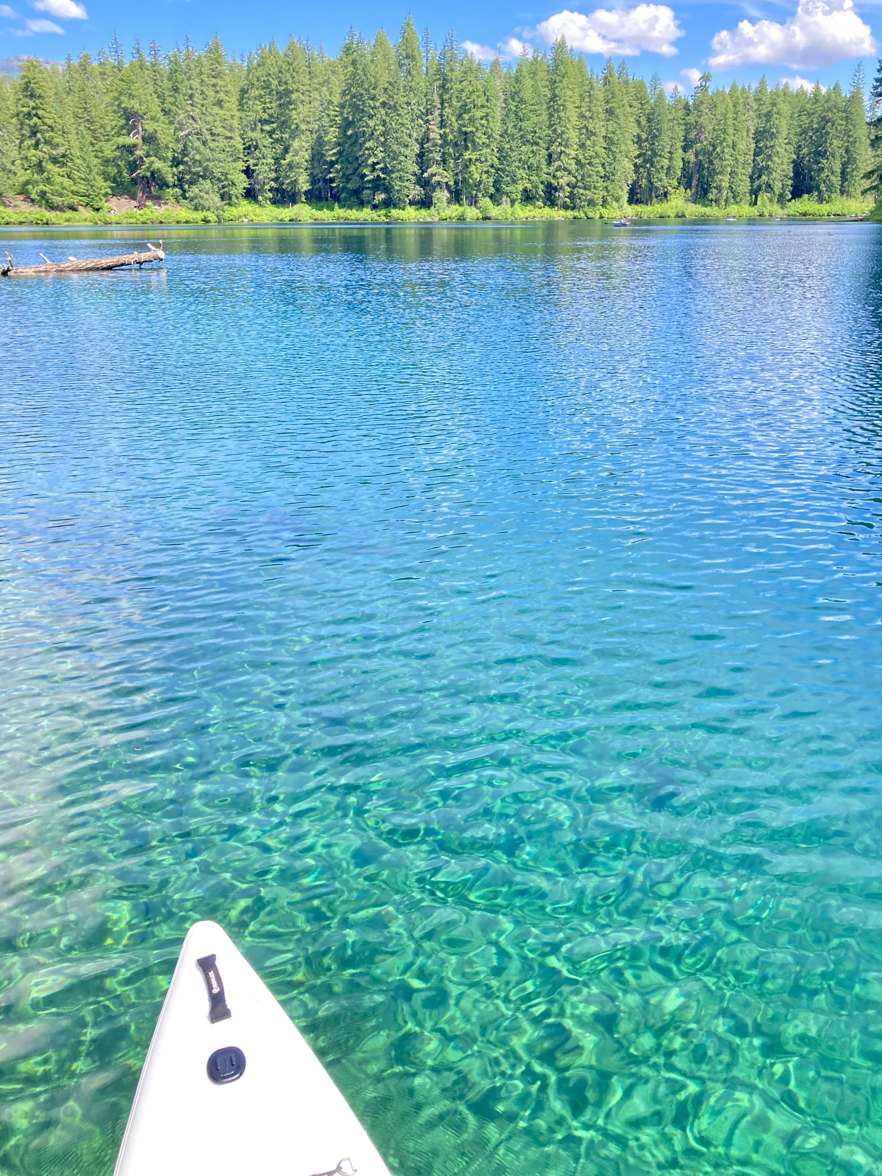 The tropical color of water high up in the mountains of the Pacific