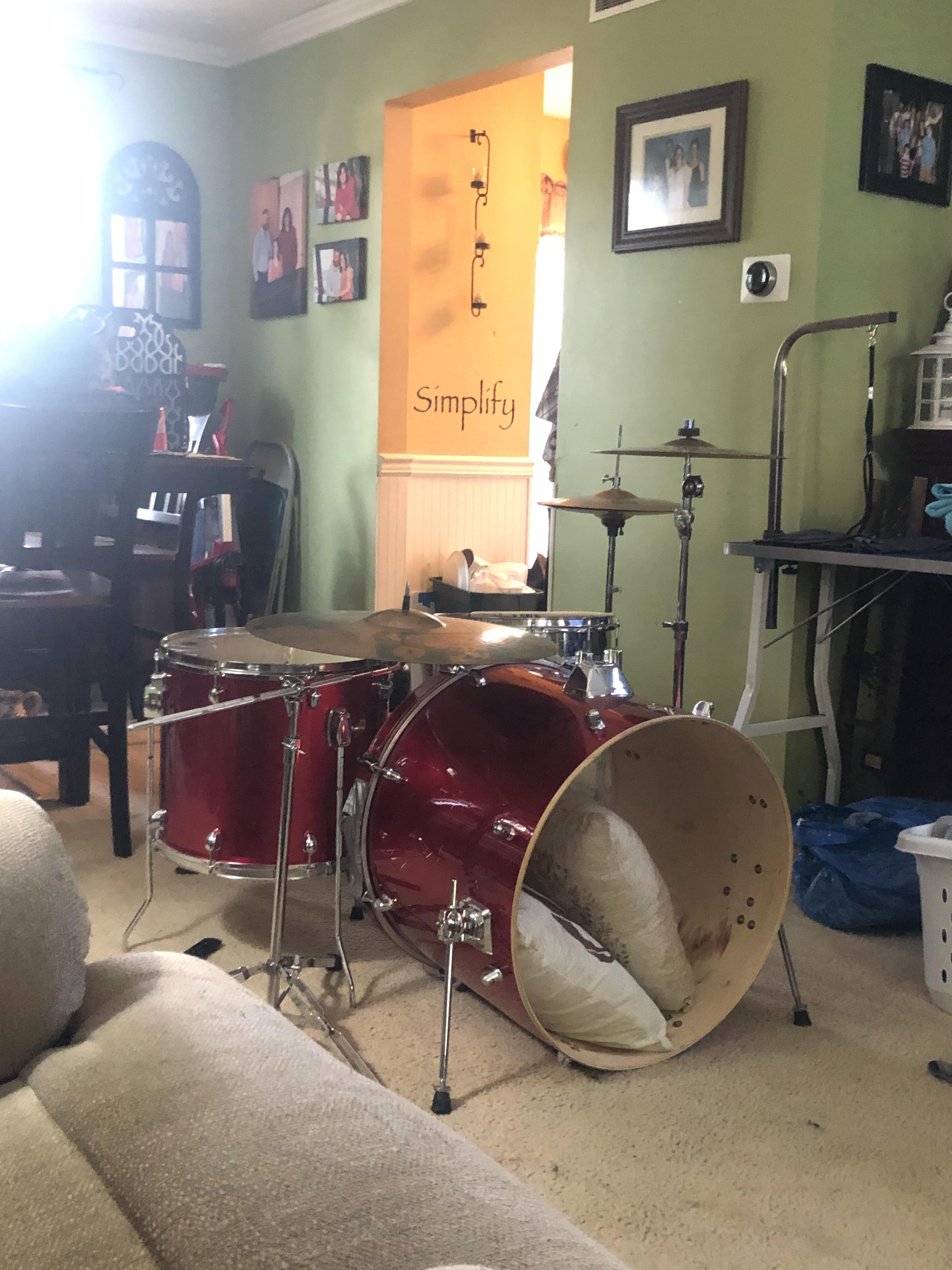 Set my drums up in my living room today. And jammed with my buddy for a