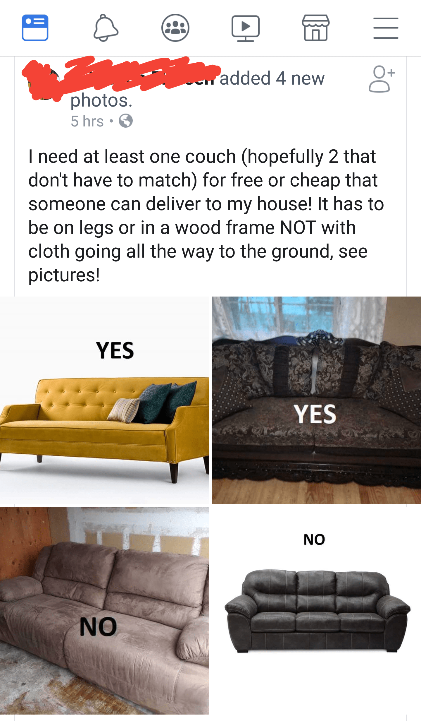 I want something large and difficult to move delivered, for free, AND