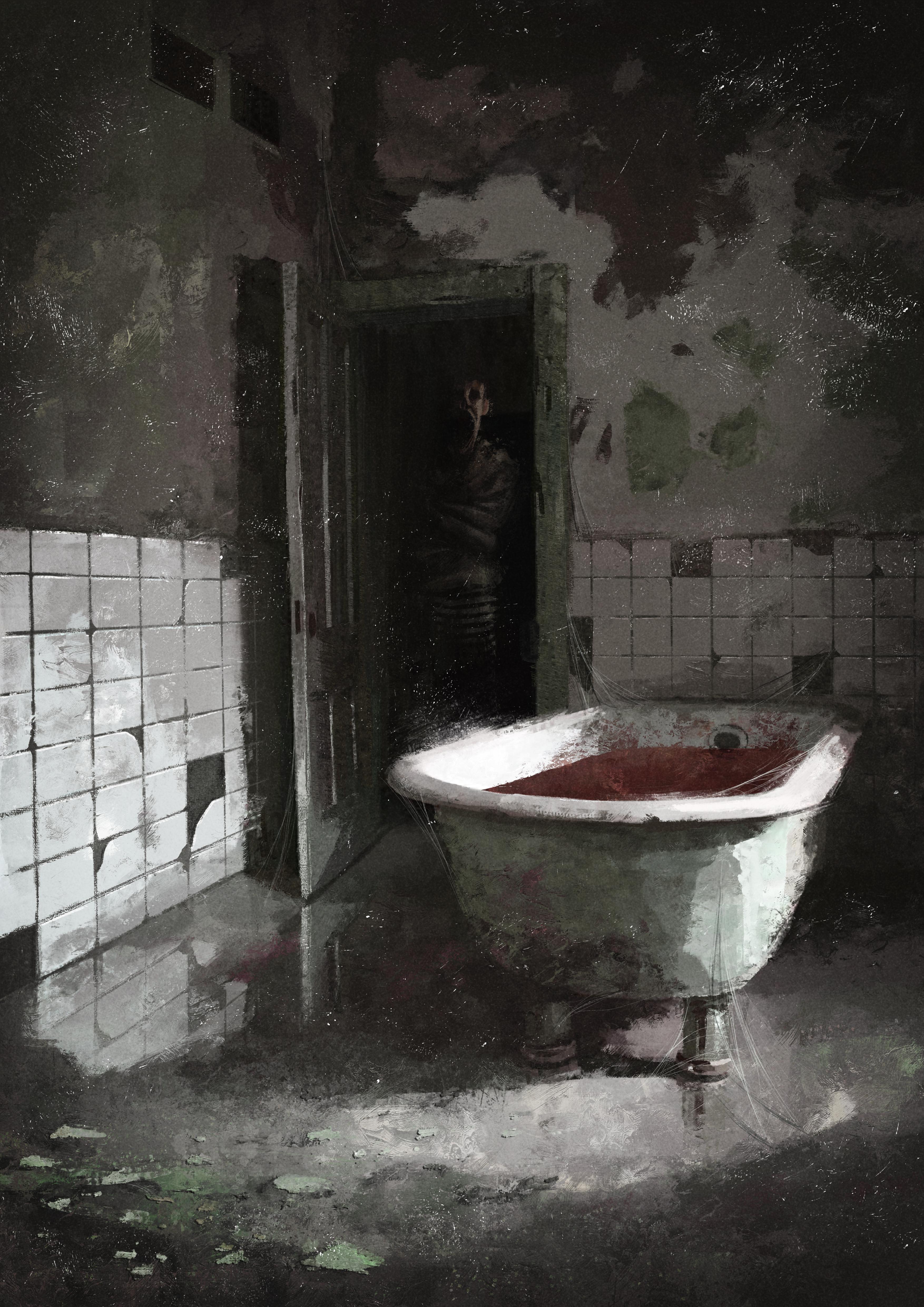 Asylum bathrooms (my artwork) r/creepy