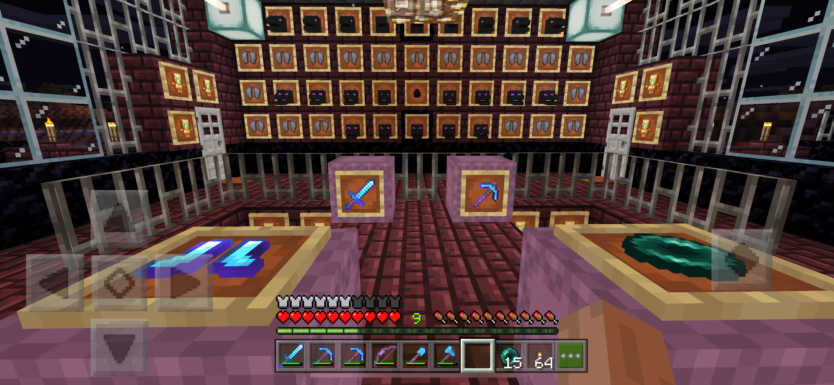 My trophy room after last night’s booze cruise through The End r/Minecraft