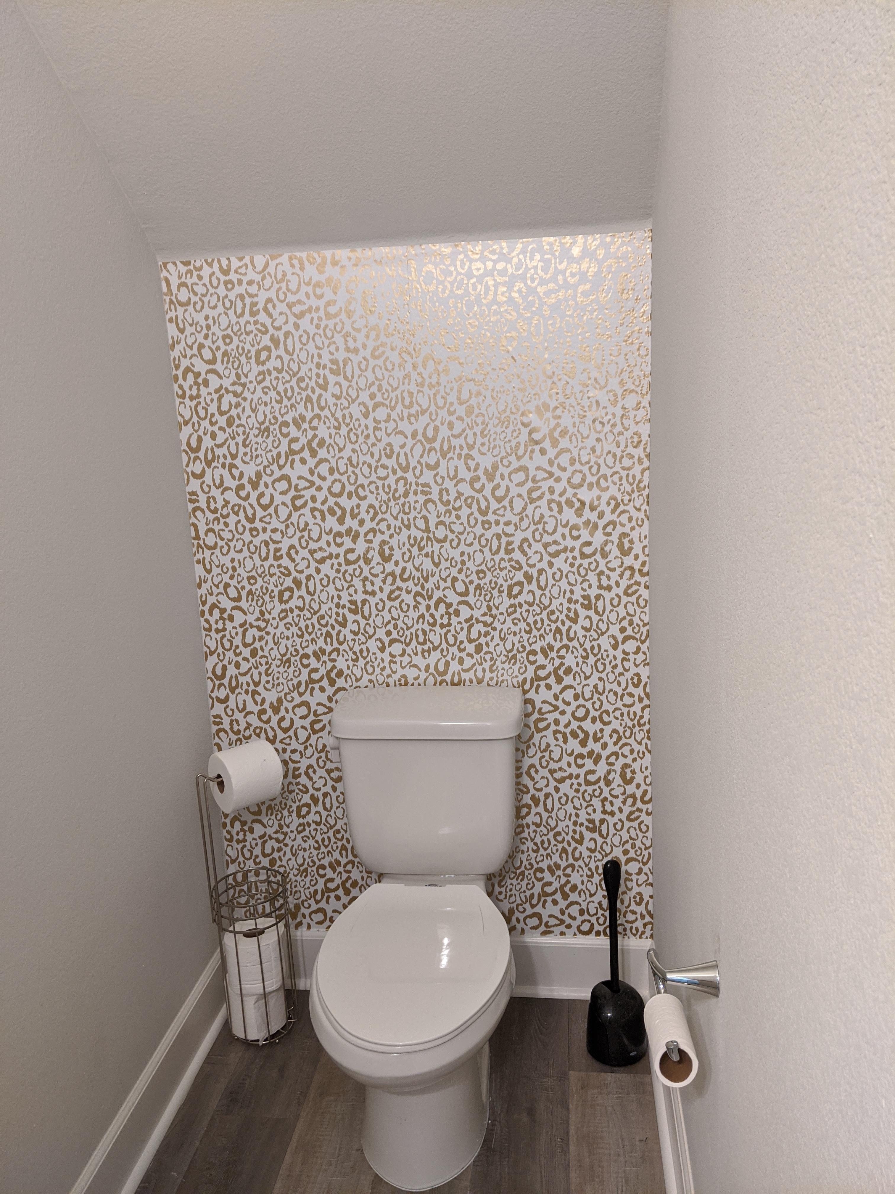 Hi all! Just wallpapered one wall in an underthestairs powder bath