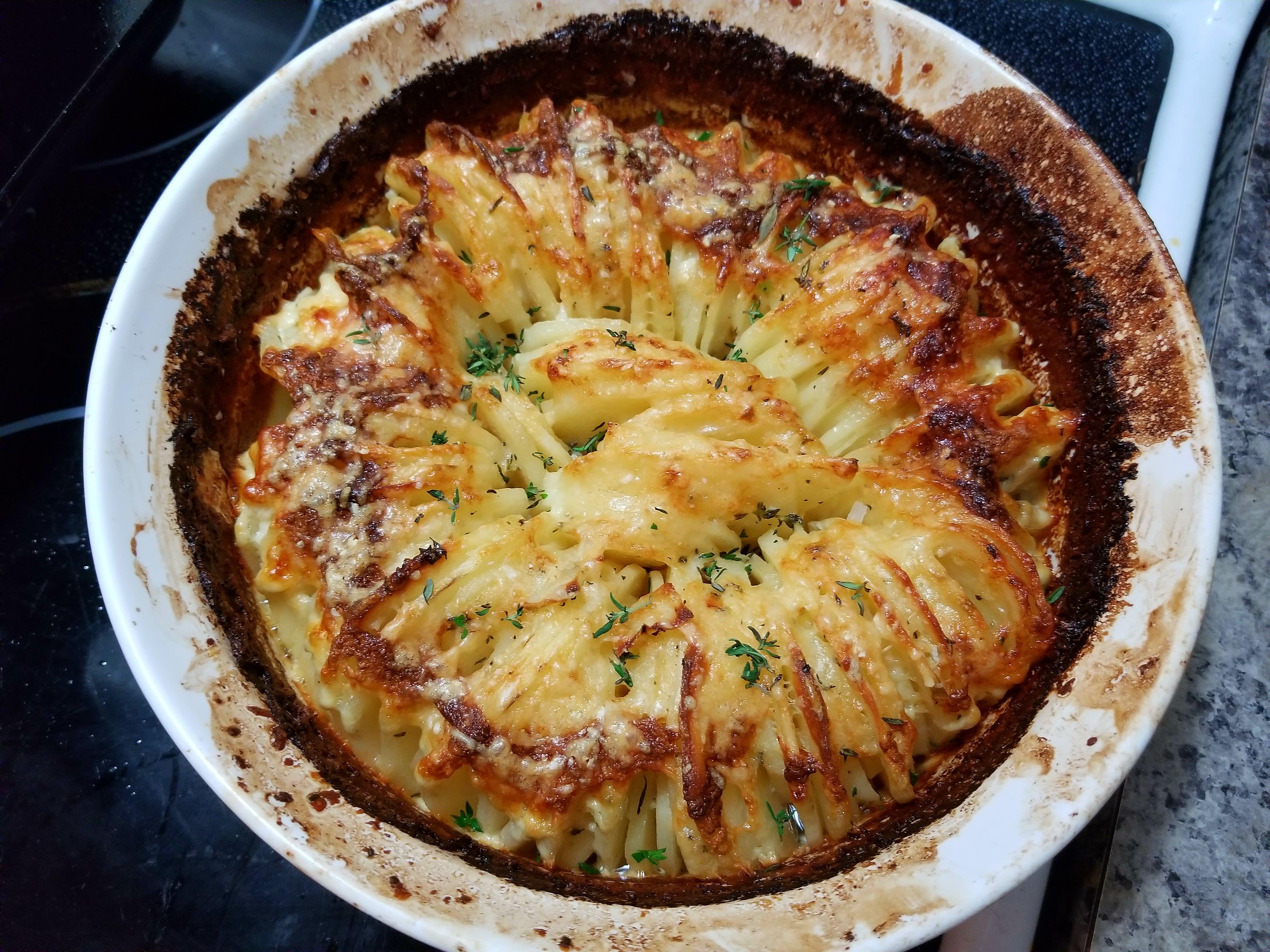 Cheesy Hasselback Potato Gratin r/seriouseats