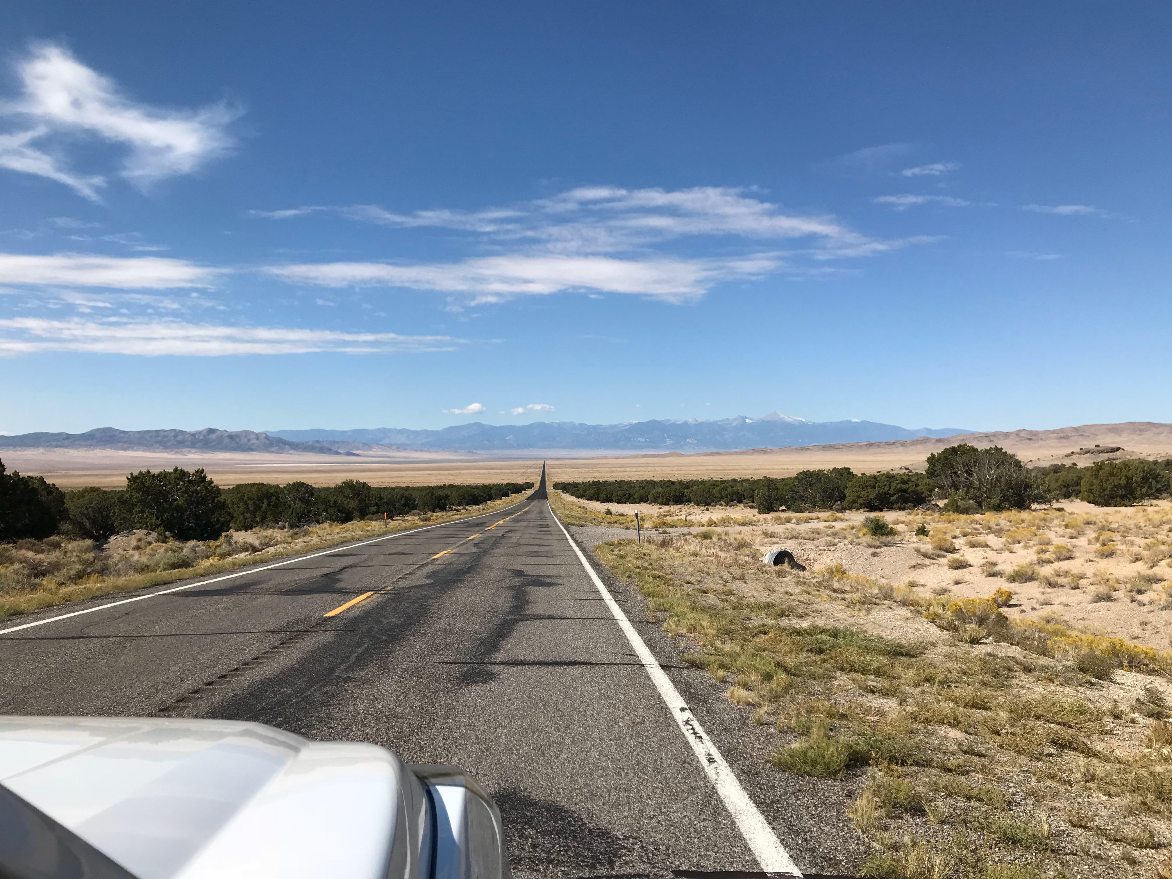 Hinckley⁩, ⁨Utah⁩, ⁨United States⁩ heading west on a very long and