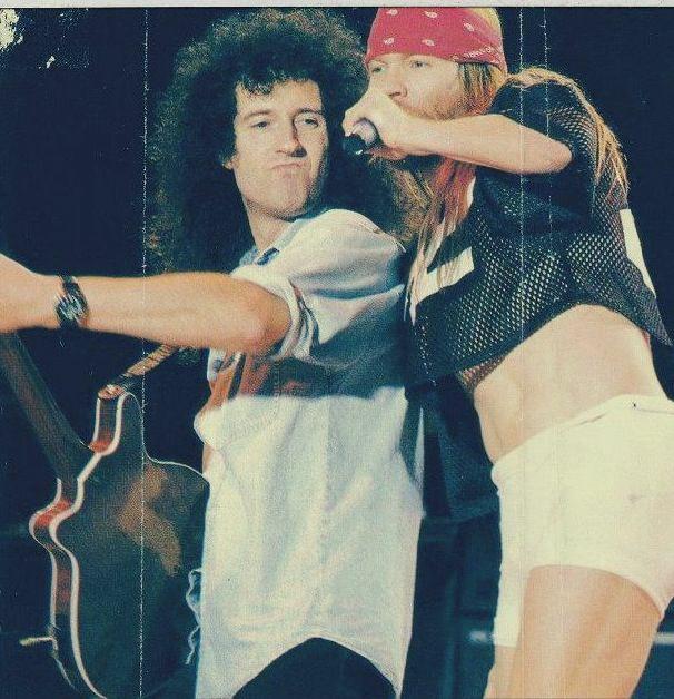 Bri and Axl Rose in the Freddie Mercury tribute concert (most probably