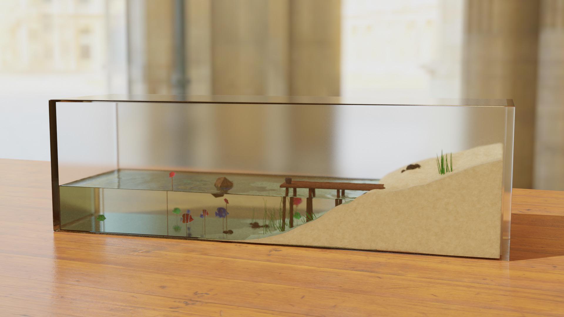 Little fake aquarium I made (cycles) r/blender