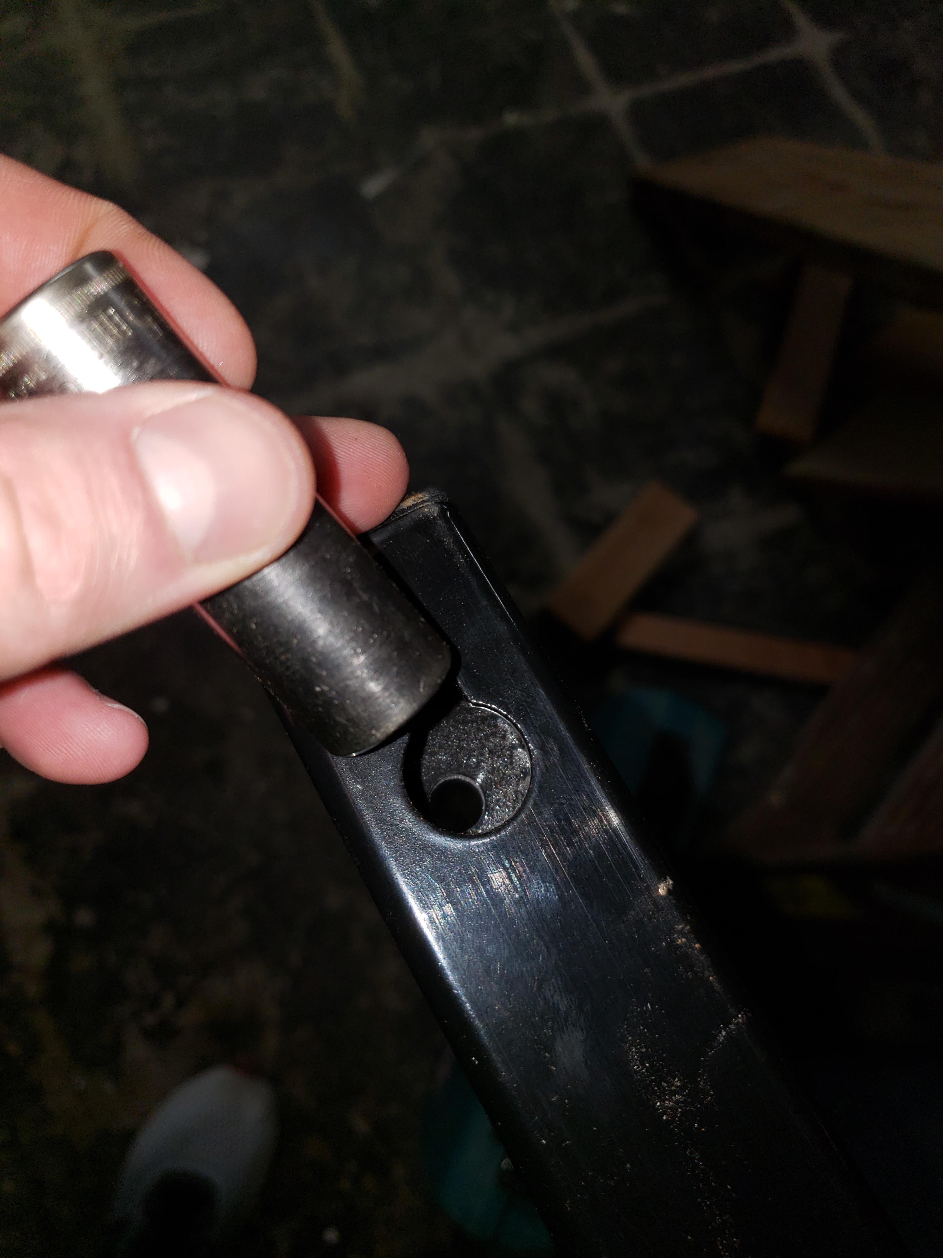 need to get a 15mm in that hole to tighten a masonry wall anchor