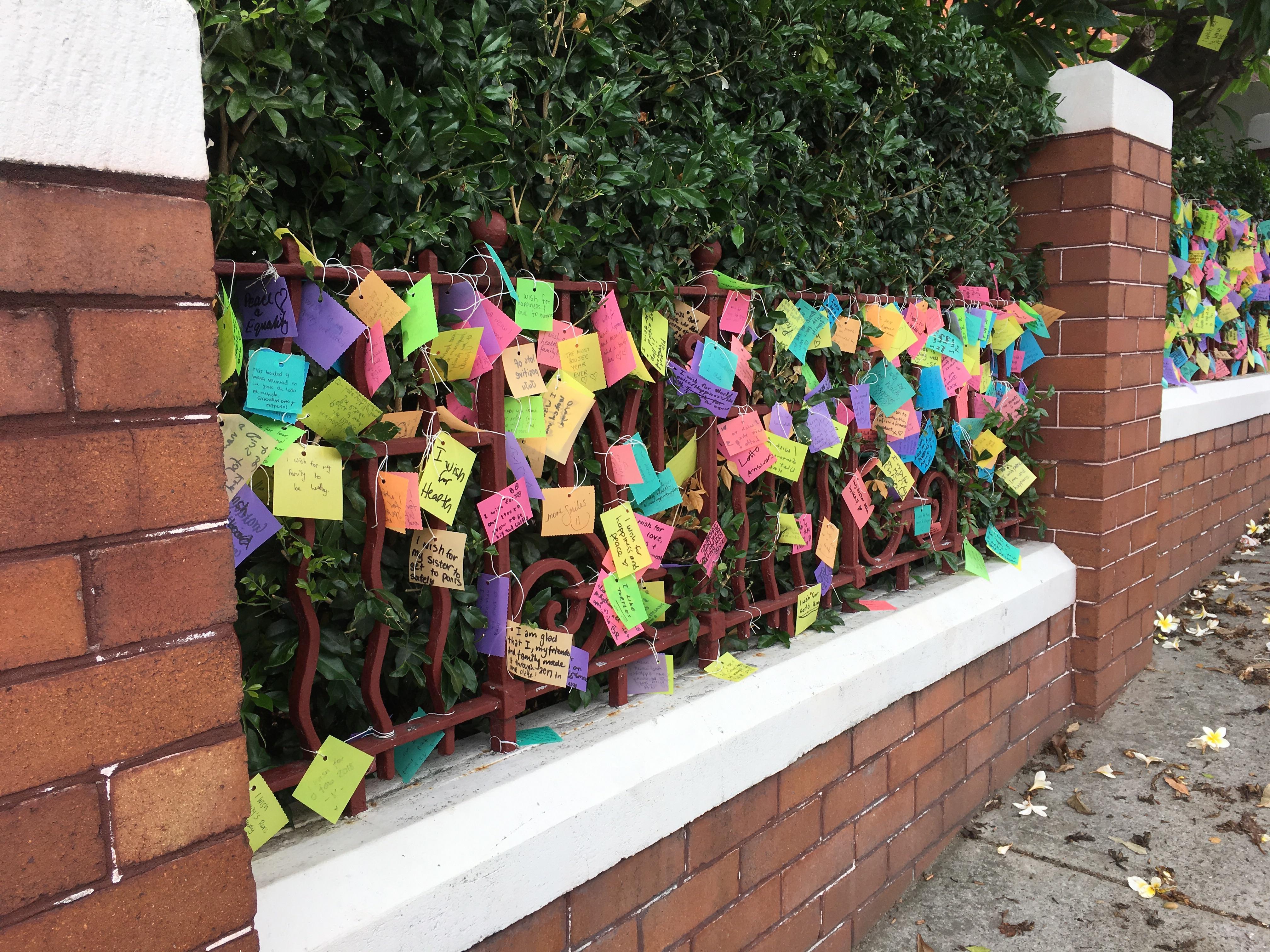Our neighbours set up a “Wishing Wall” for 2018. Happy New Year! r/sydney