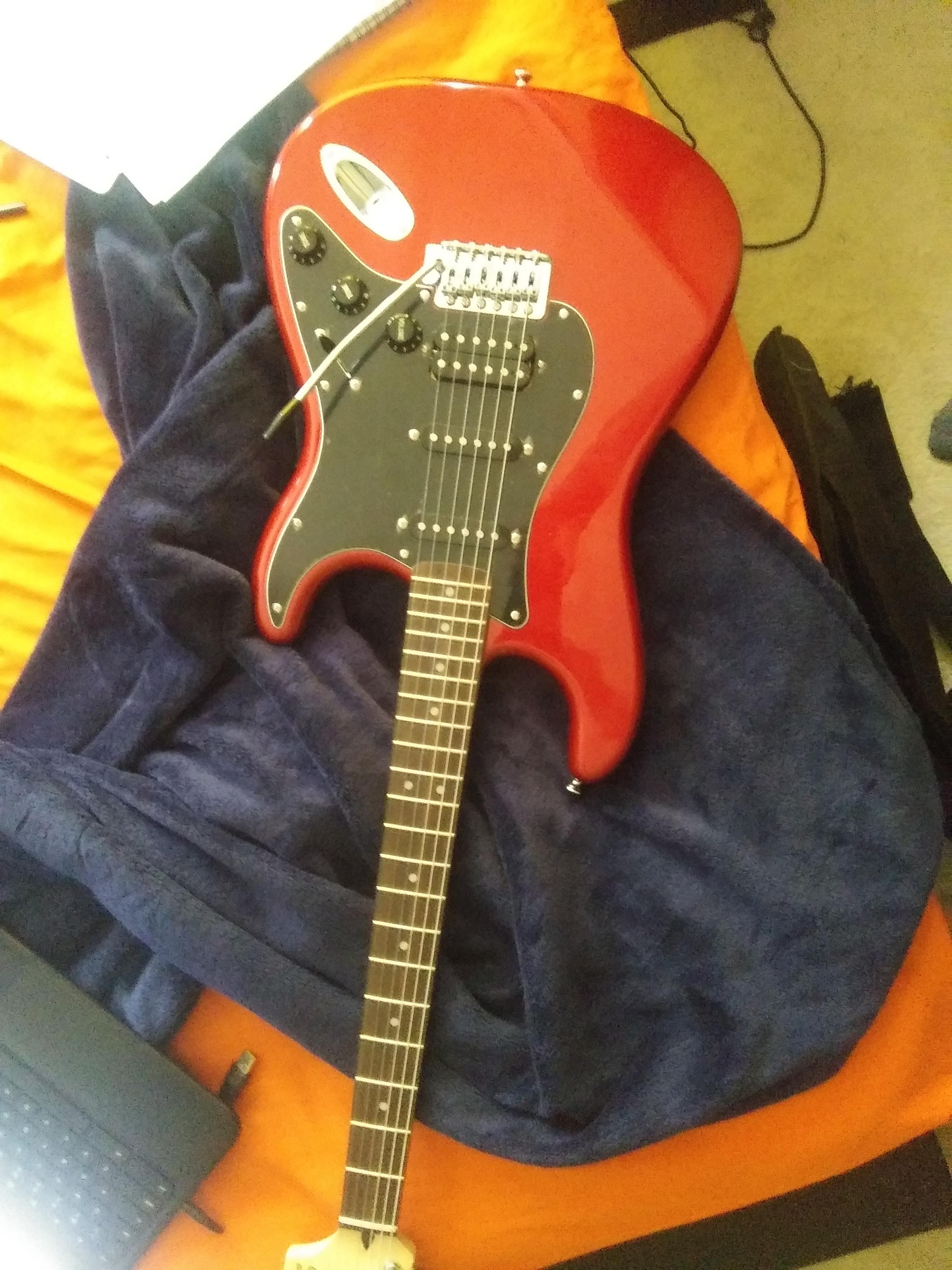 Got my first electric guitar Sunday. Fender Squier Stratocaster r