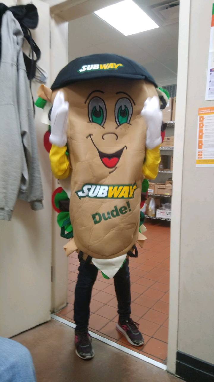 My store has the Subway dude costume!! I am so excited! subway