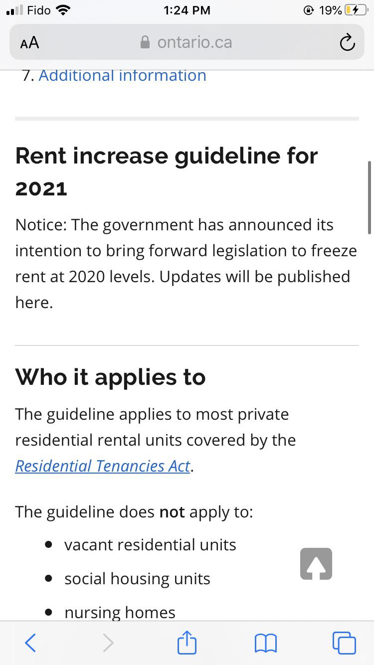 Freeze rent for 2020 or 2021？ r/ontario