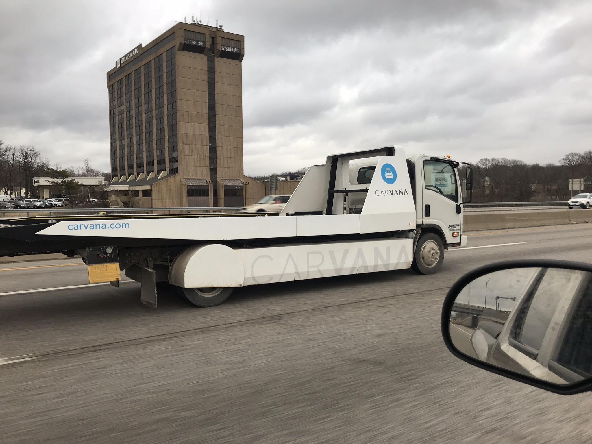 Saw a carvana tow truck . Looks to be custom to spec . Open mesh