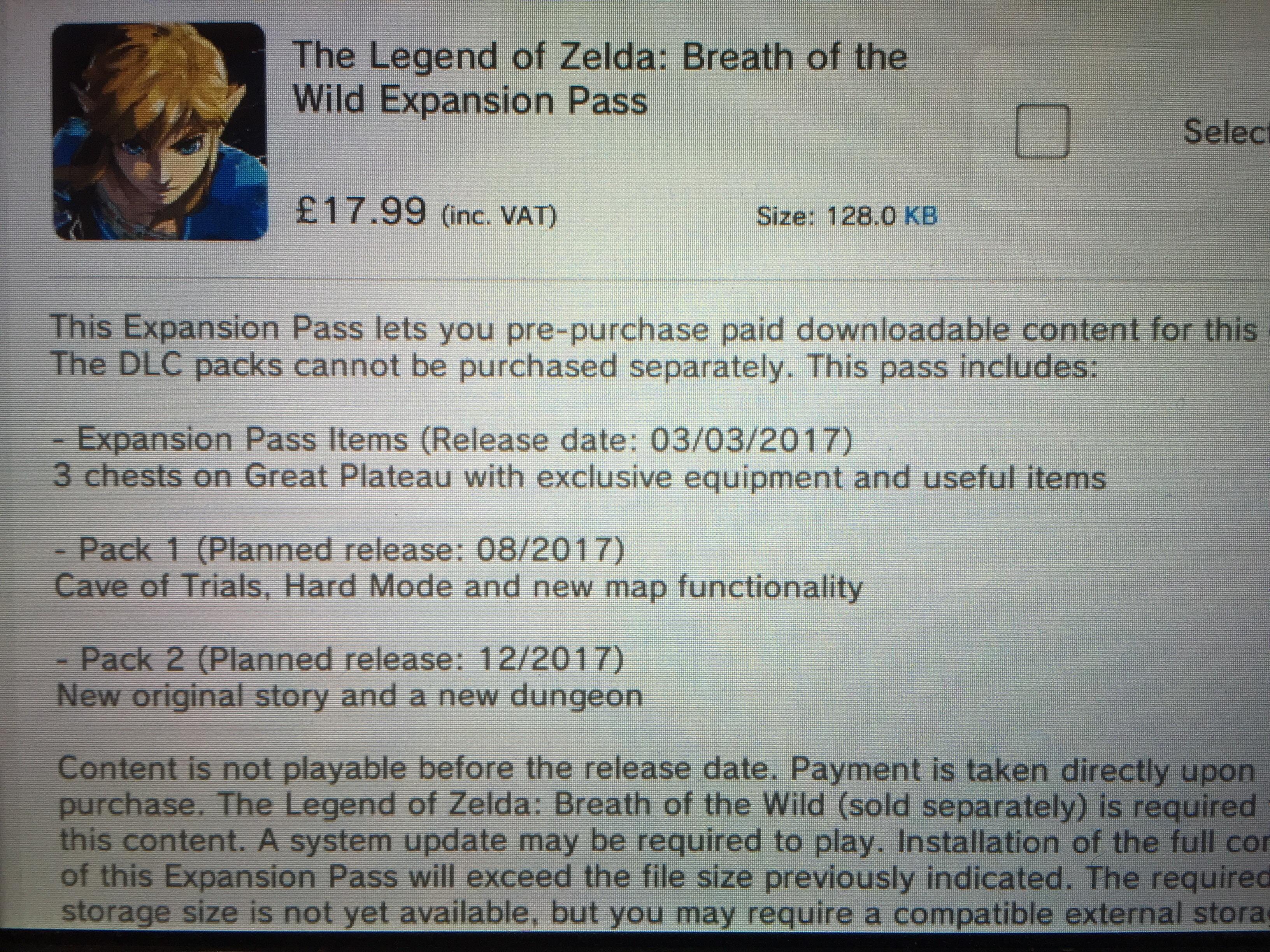 Zelda Expansion Packs dates on Wii U r/zelda