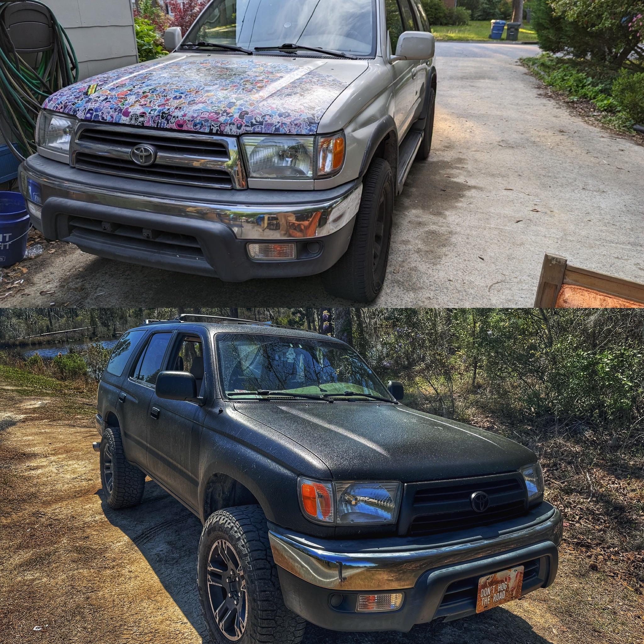 Went from the stickers since the sun faded to bigger tires and bedliner