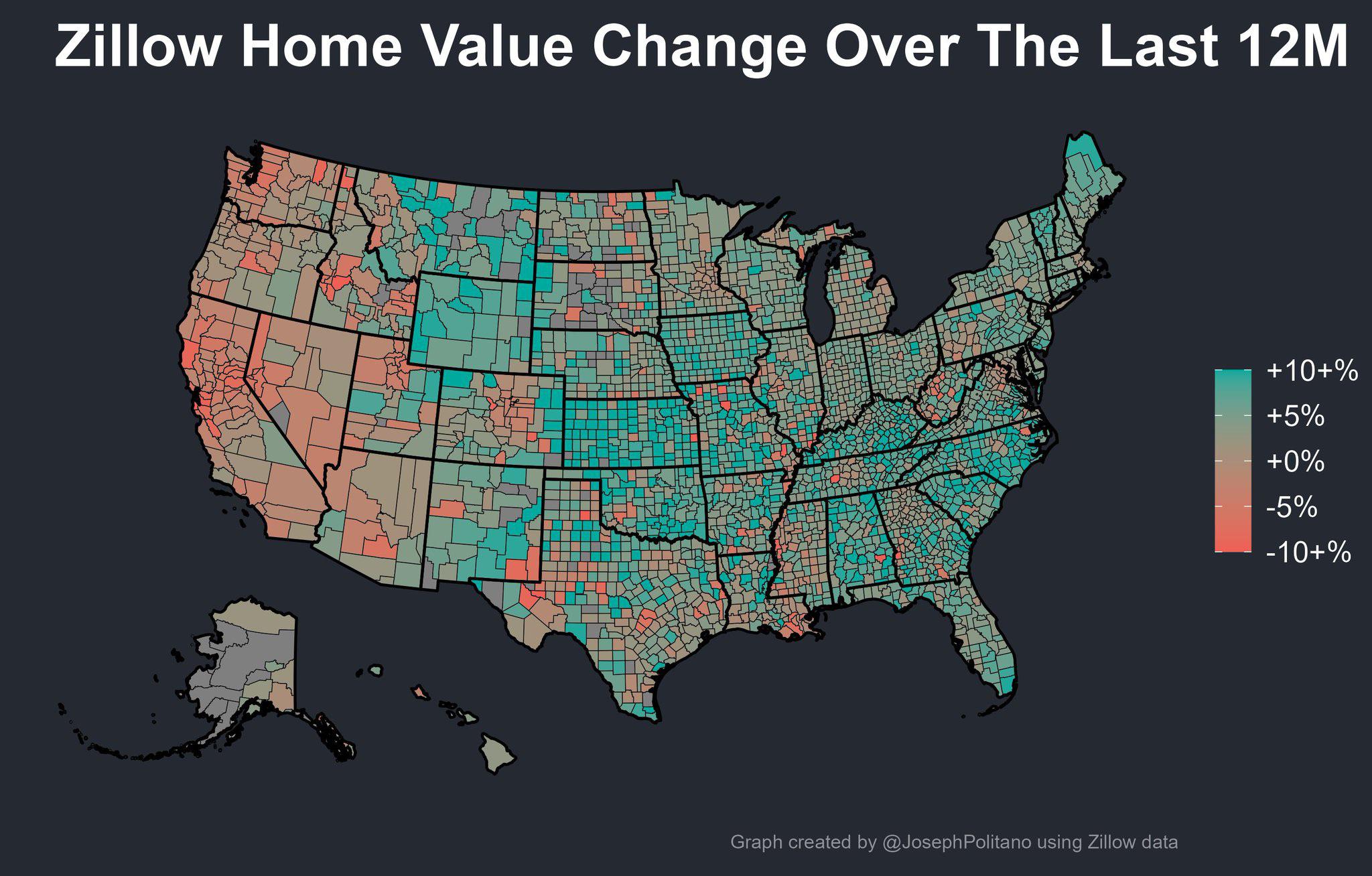 Home prices falling seems to be a West Coast only phenomenon r/REBubble