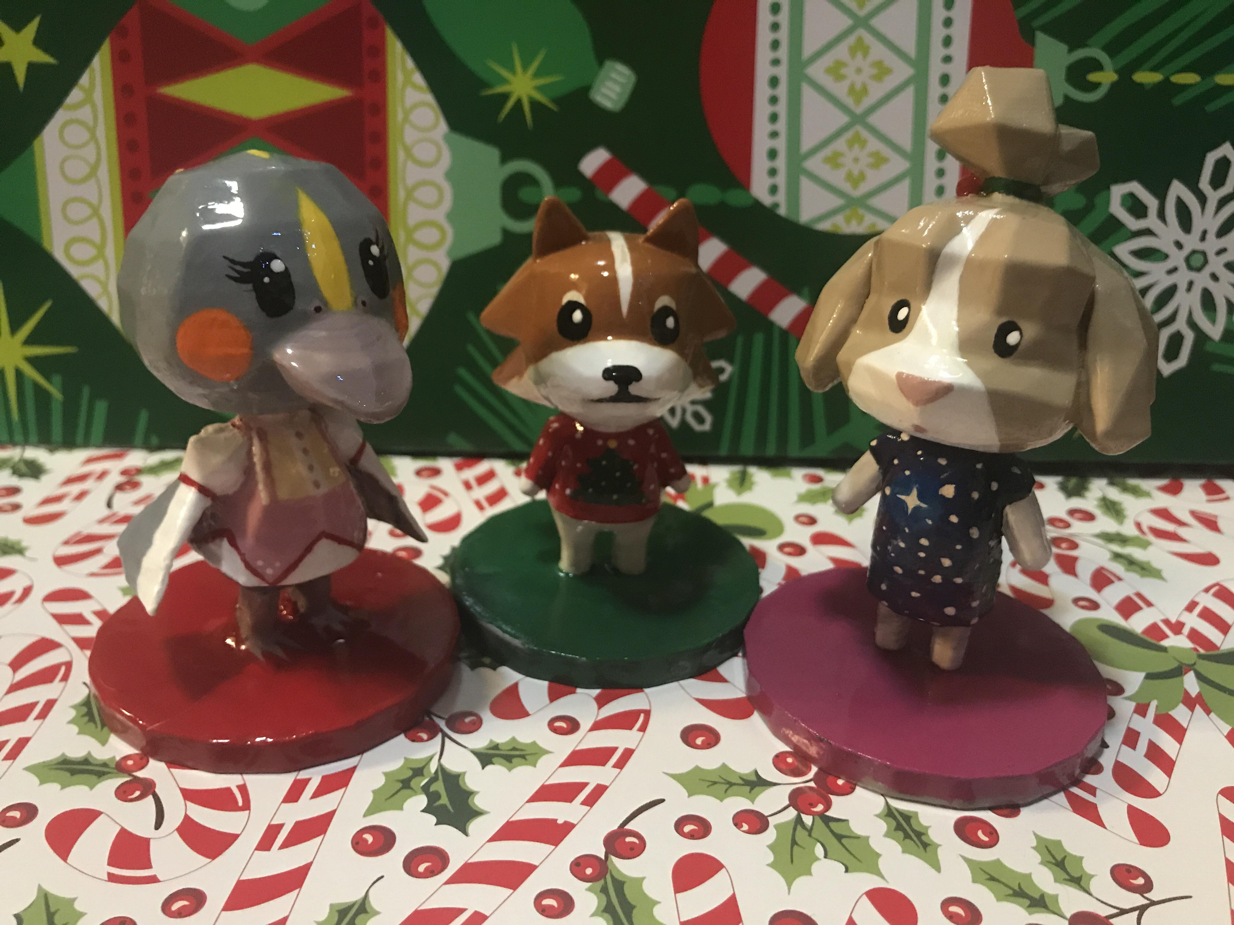 I made custom Animal Crossing figures for my family based on their pets
