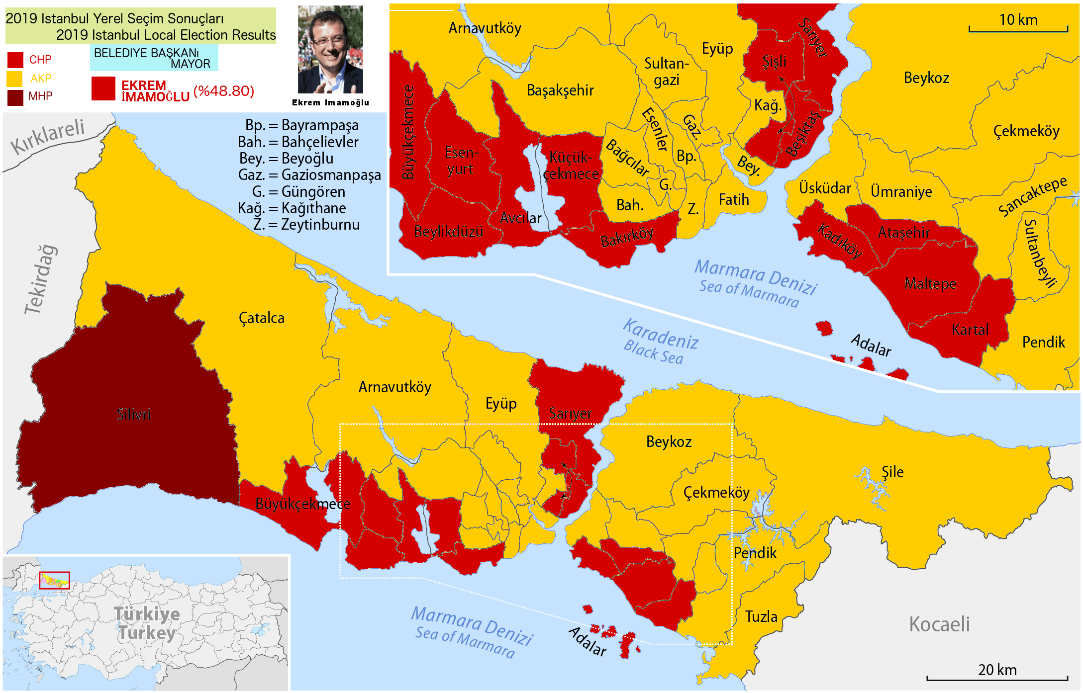 2019 Istanbul Local Election Results r/MapPorn