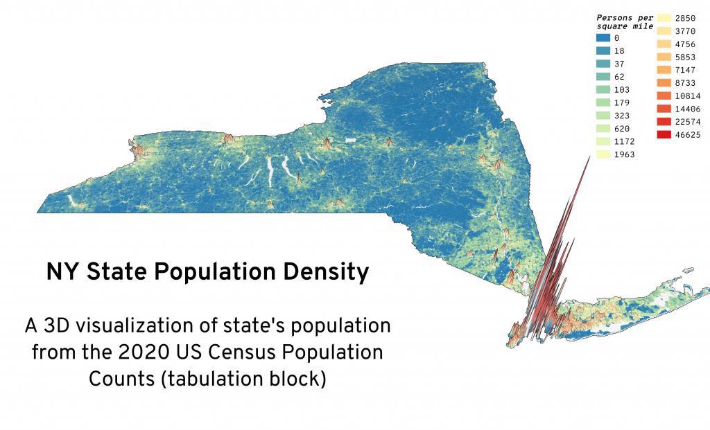 Population density of New York r/MapPorn