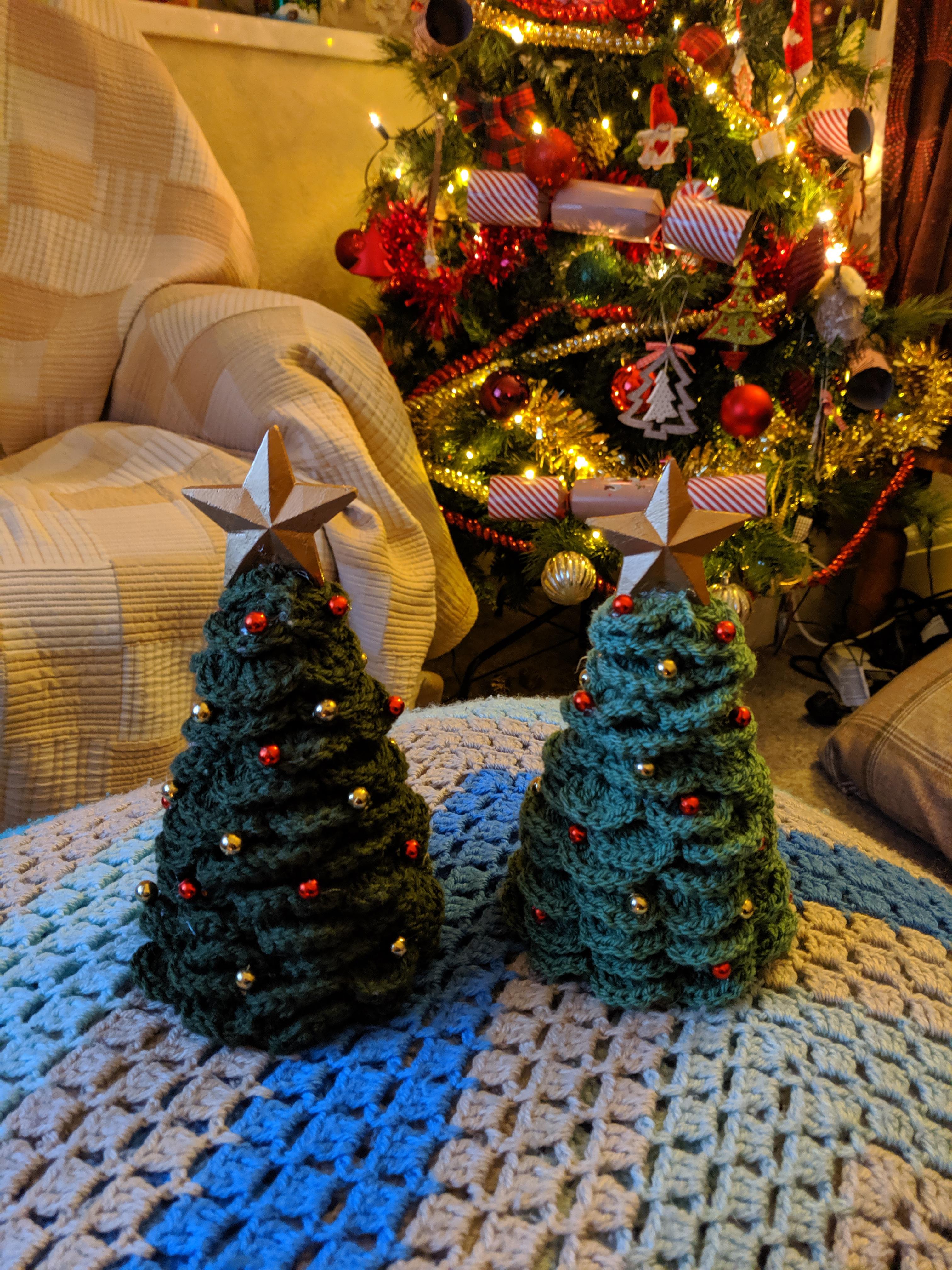 A couple of trees I made for desks at work ) christmas