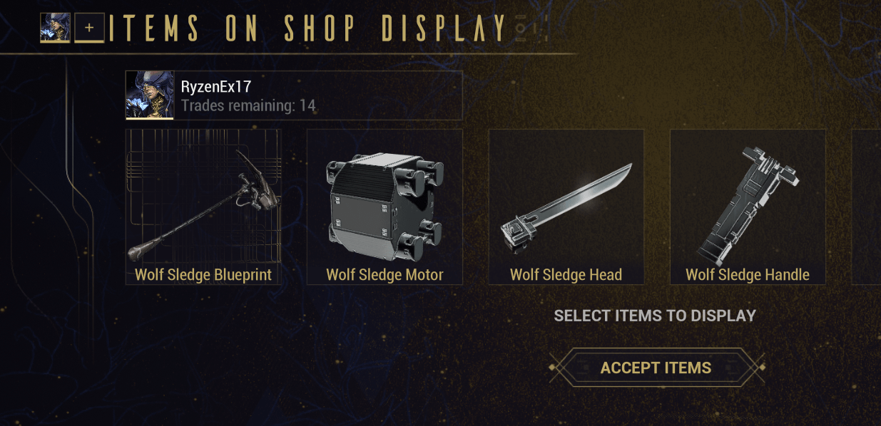 [PC] WTS wolf sledge set pmo r/wartrade