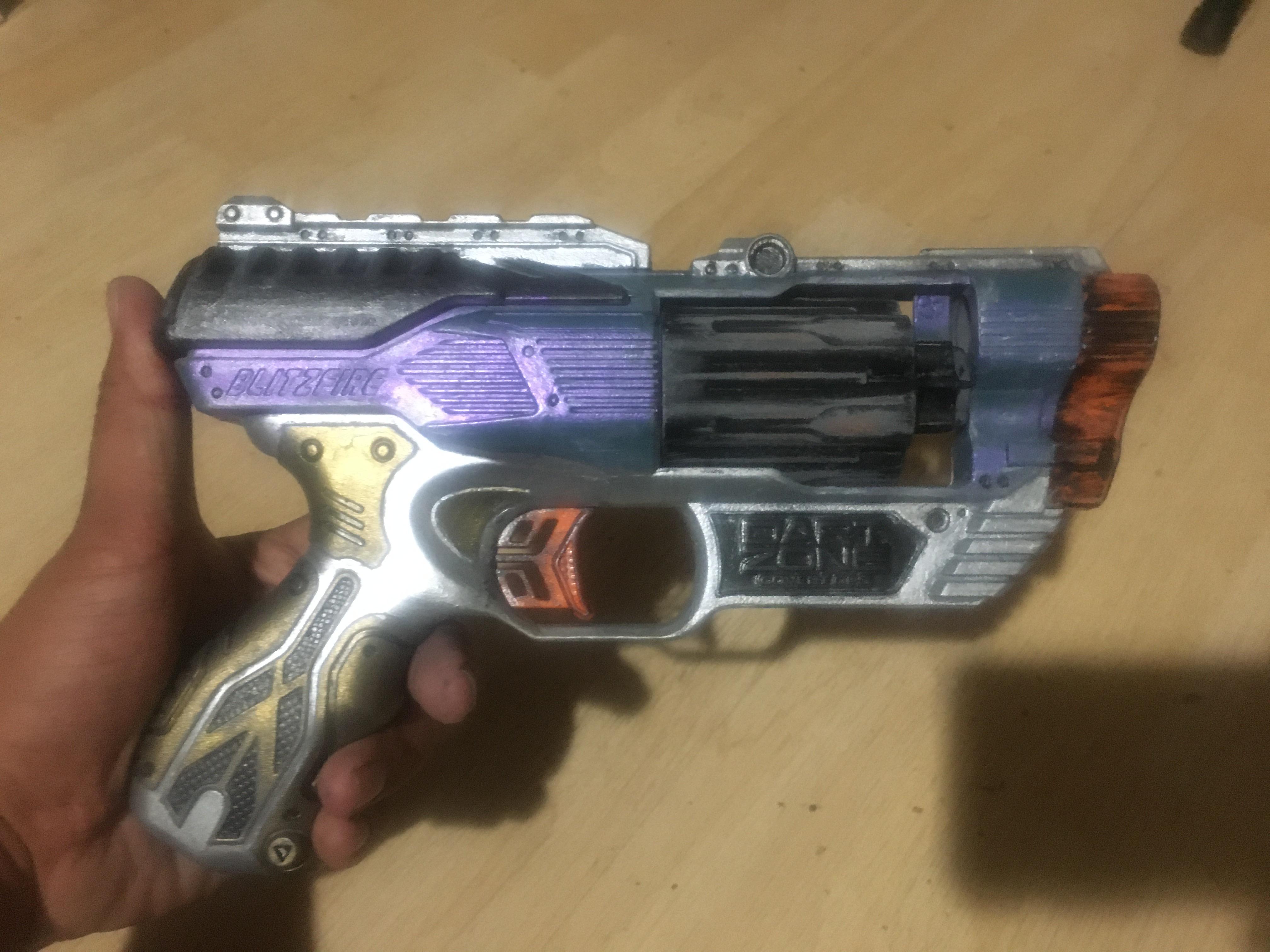 WIP First attempt at painting a blaster. Dart Zone Blitzfire r/Nerf