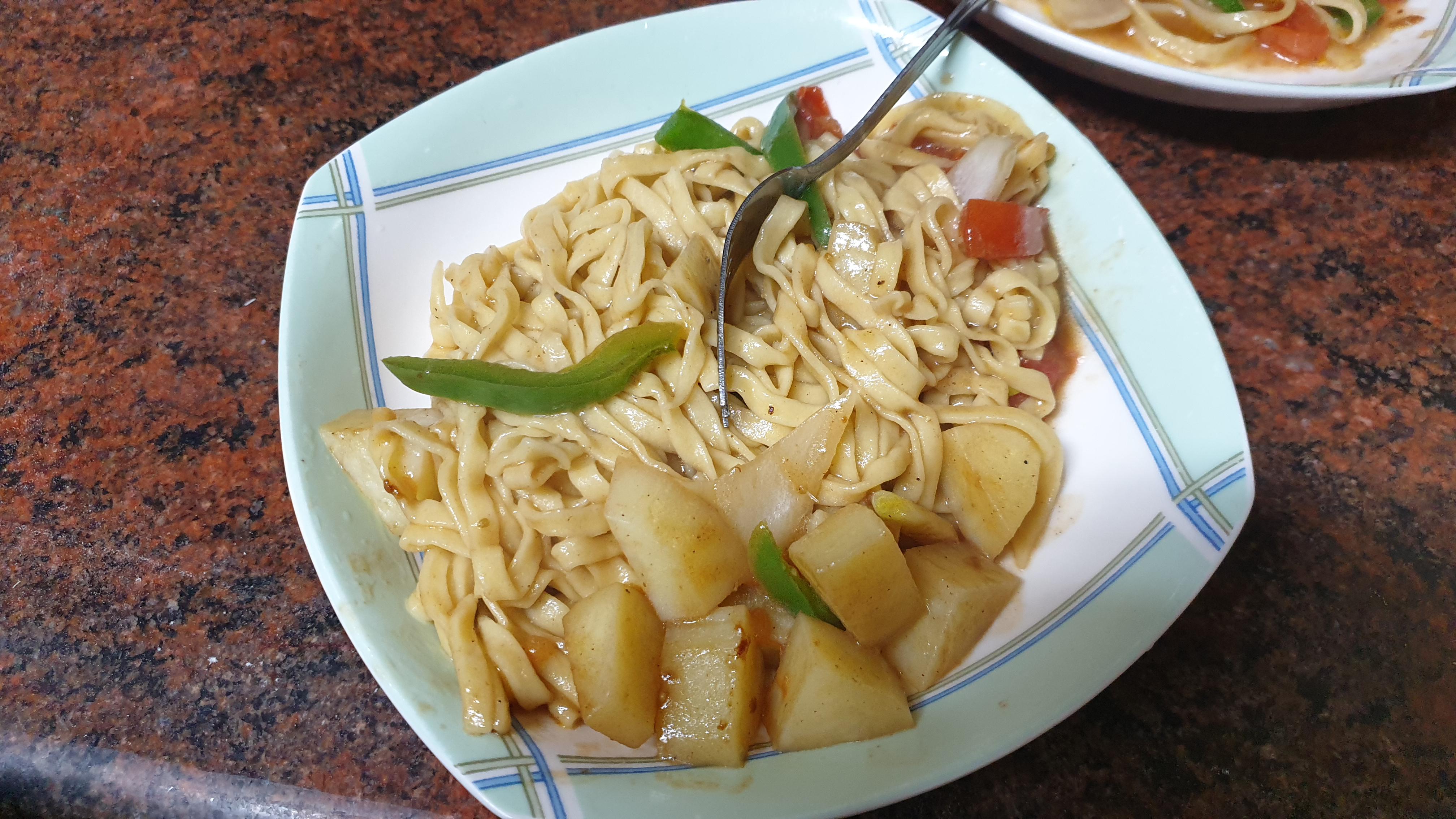 Home made Noodles with potatoes. r/pasta
