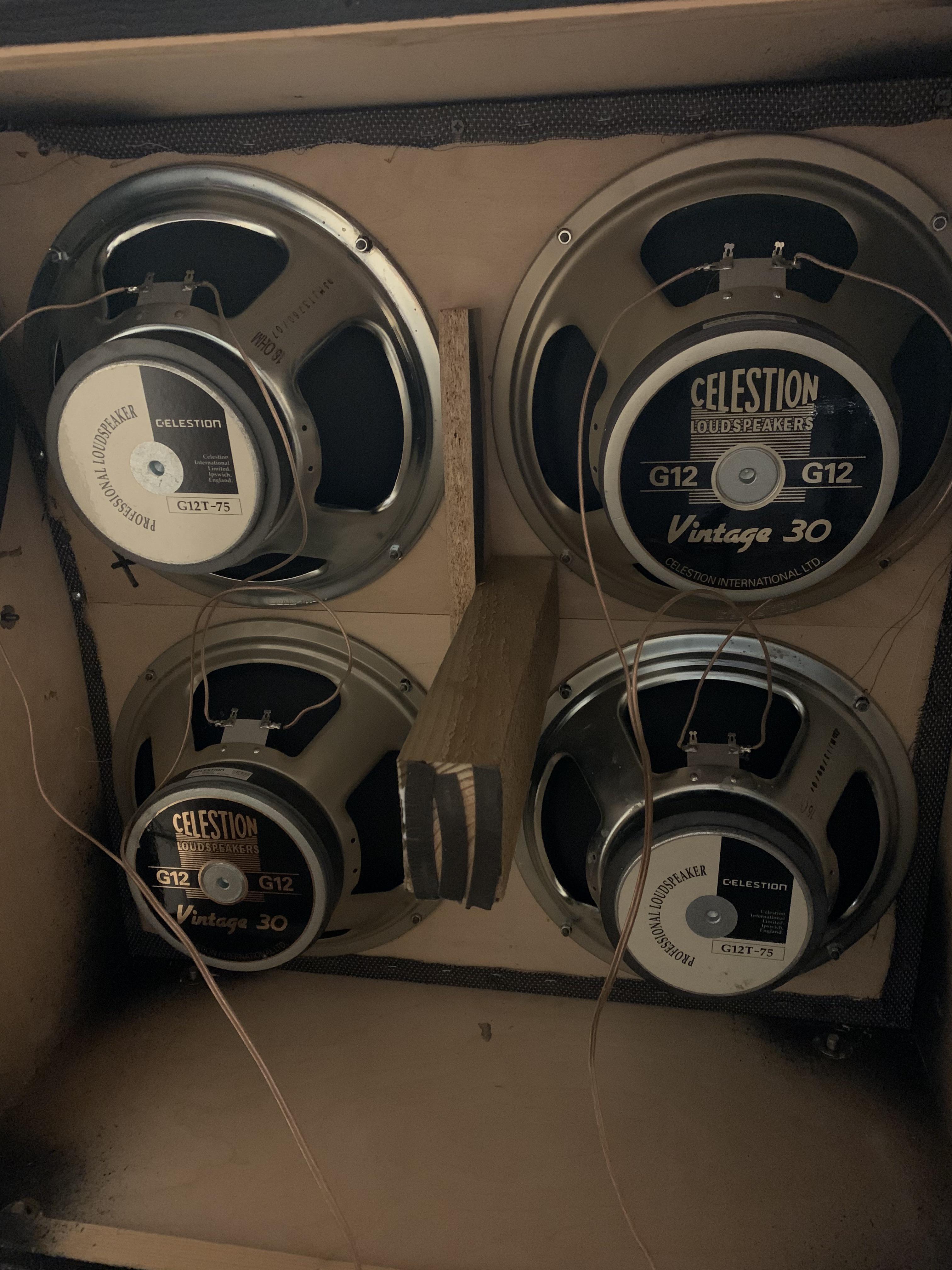 Installed Vintage 30s to go with the G12T75s in my 4x12 r/GuitarAmps