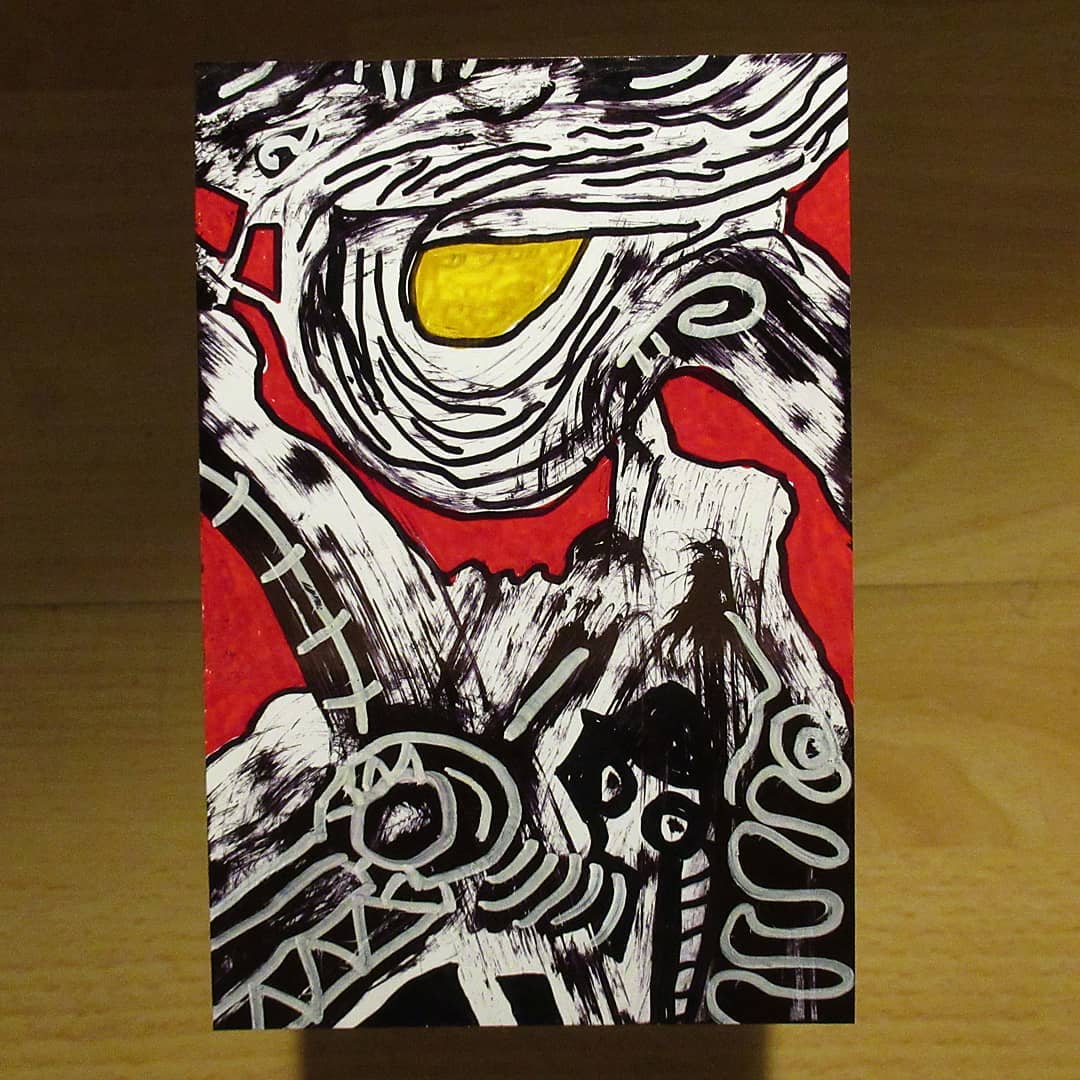 Marker, pen and paint on photo paper r/pics