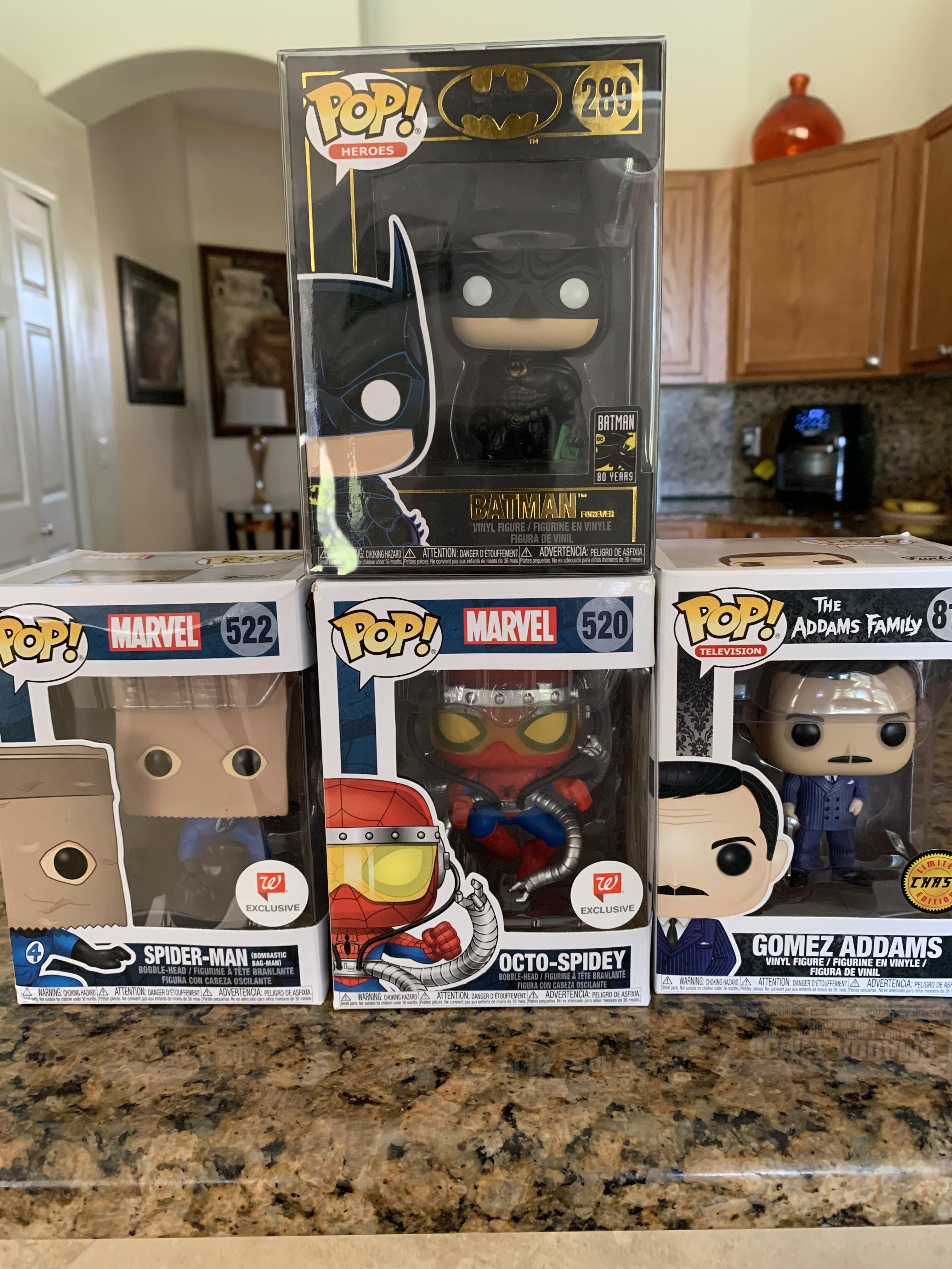 Today’s haul! I can’t stop buying funko pops! Gomez is my first chase