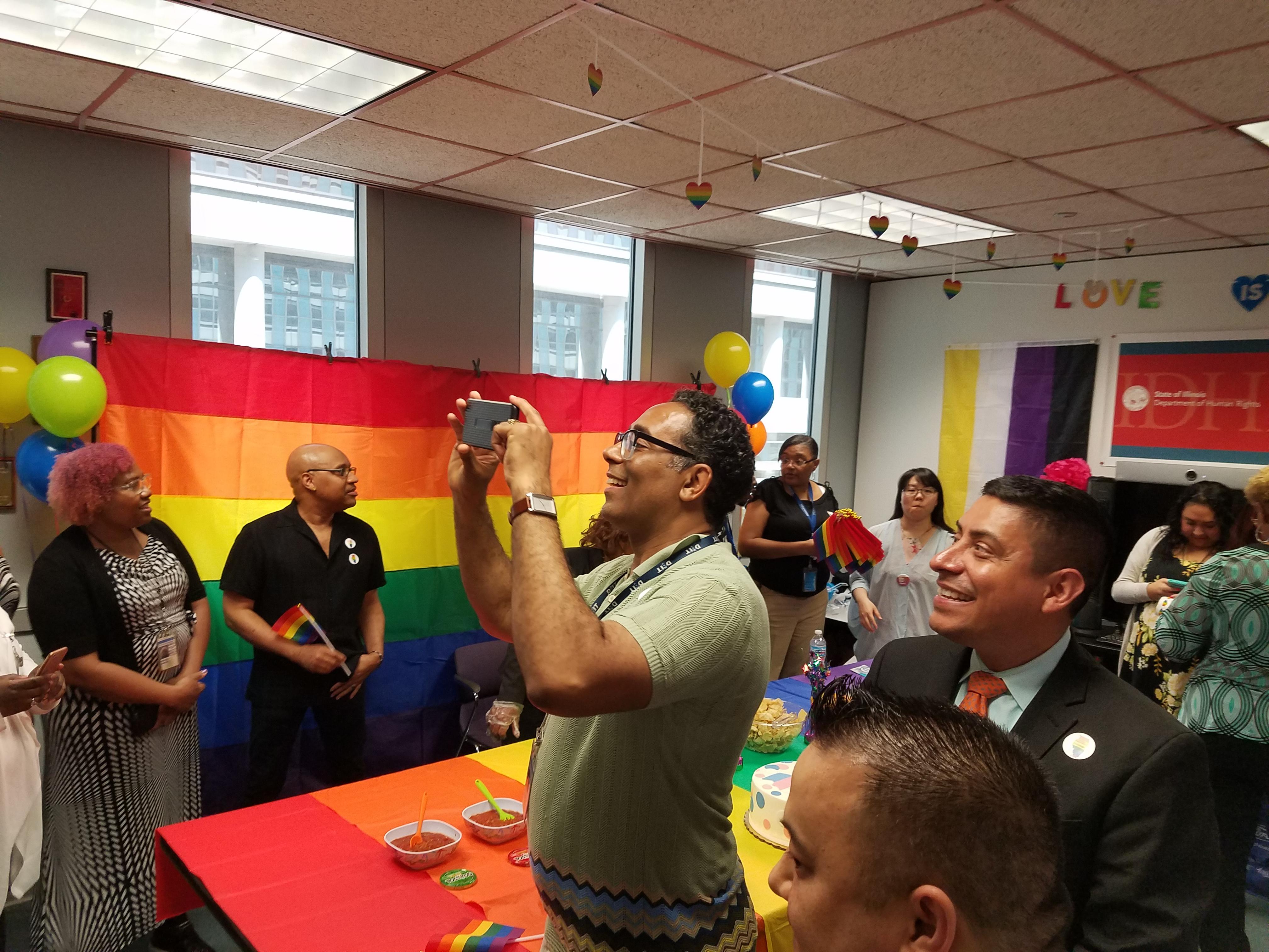 Back in June, my office had a pride celebration. Here's a picture of