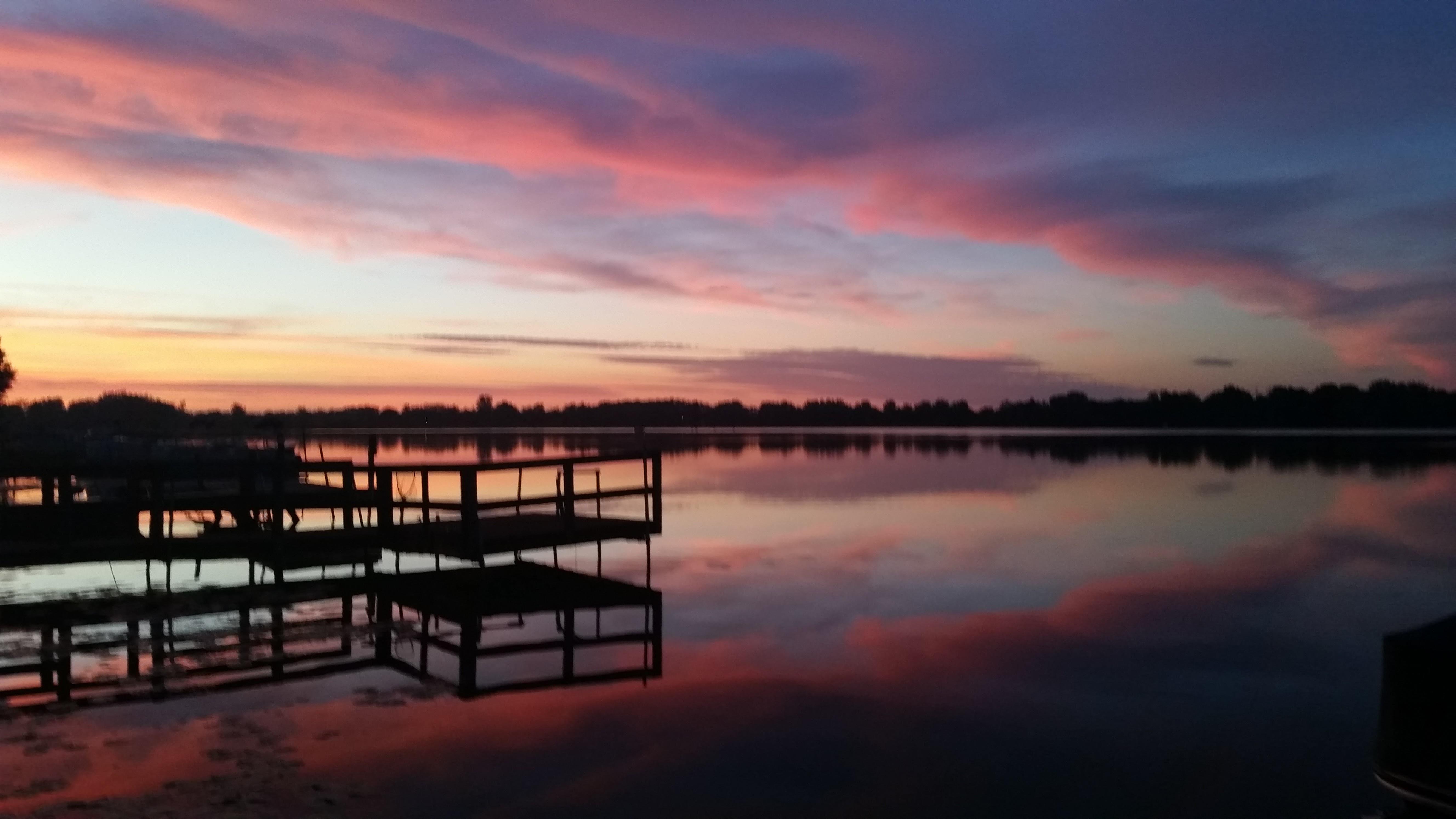 Serenity reflection. Audible calm. Lake Bruce, Indiana r/SkyPorn
