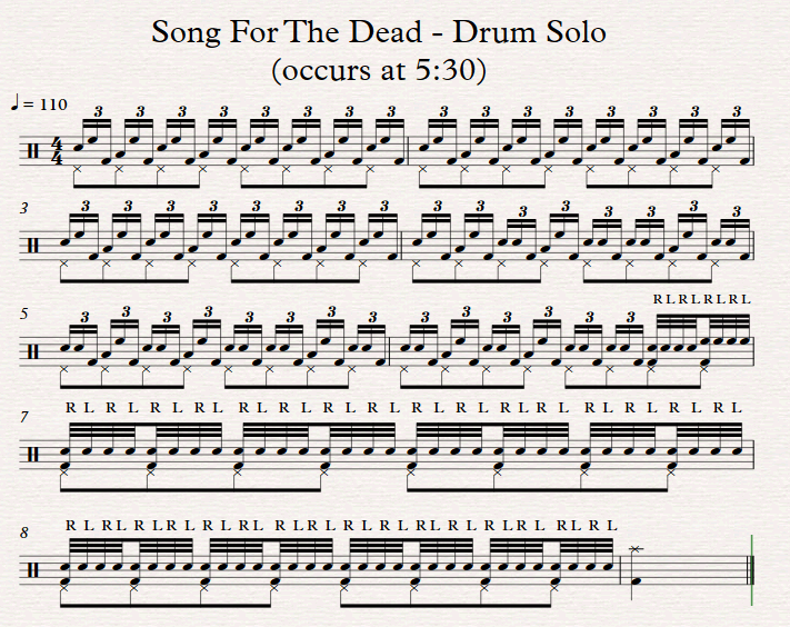 So I posted a clip of me playing the drum solo from Song For The Dead