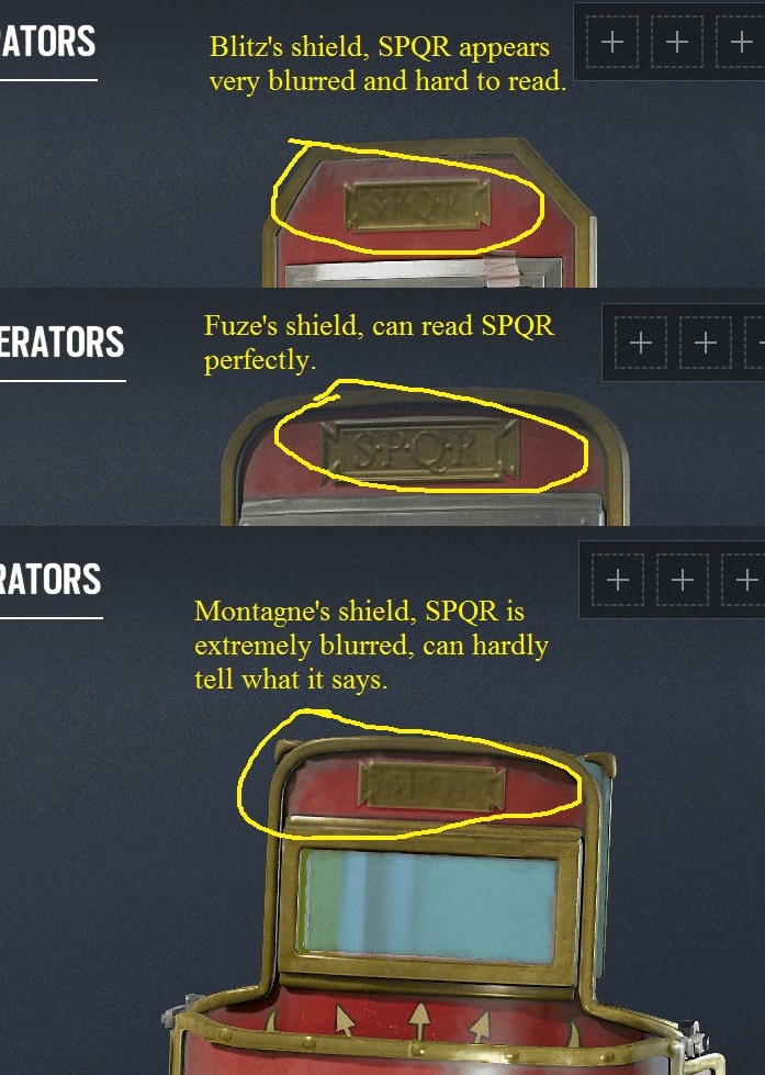 SPQR skin has broken texture on Blitz and Montagne shield Rainbow6